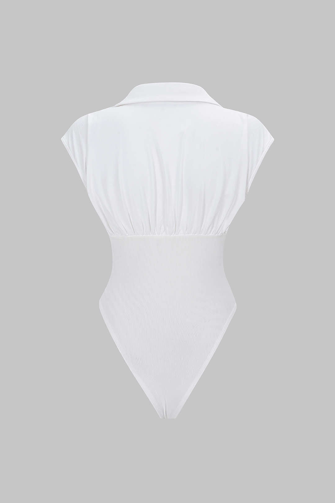 Solid Waist-Cinching Short Sleeve Bodysuit
