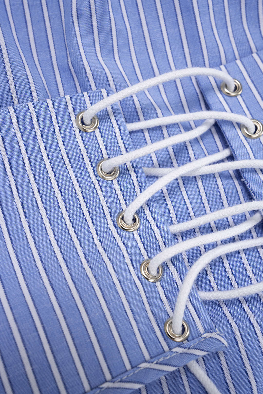 Stripes Print Tie-Back Long-Sleeve Shirt