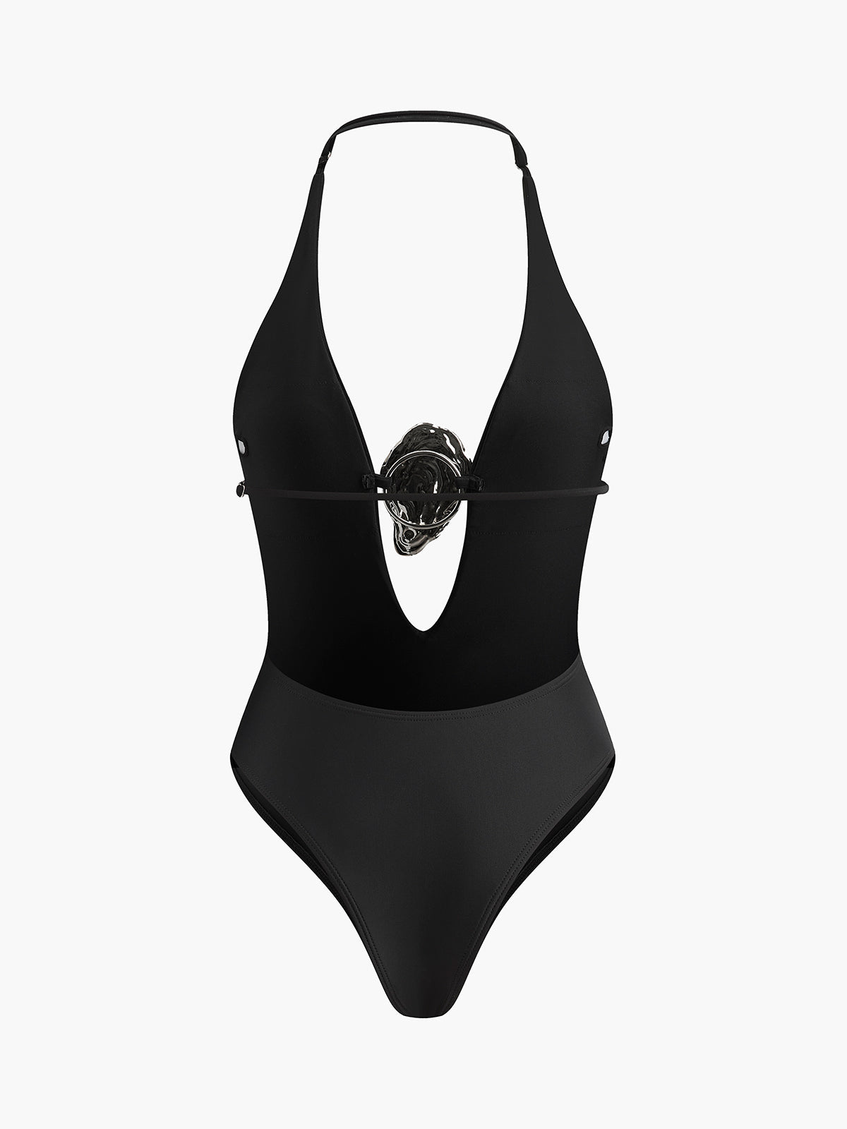 Plunge Halter One-Piece Swimsuit