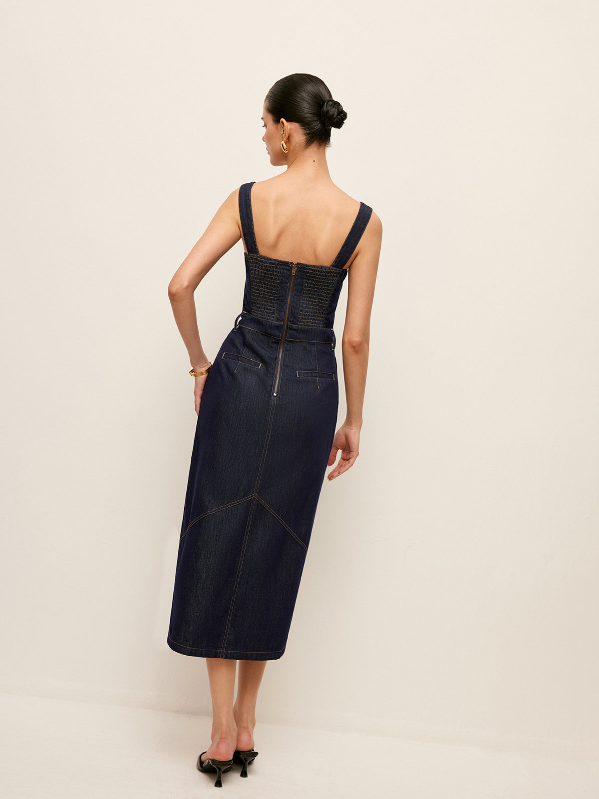 Sweetheart Denim Dress Without Belt