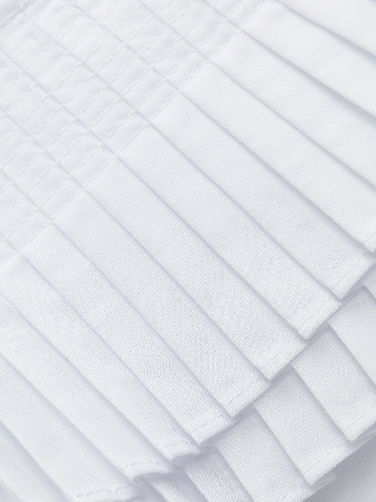 Pleated V-Neck Button-Detail Top