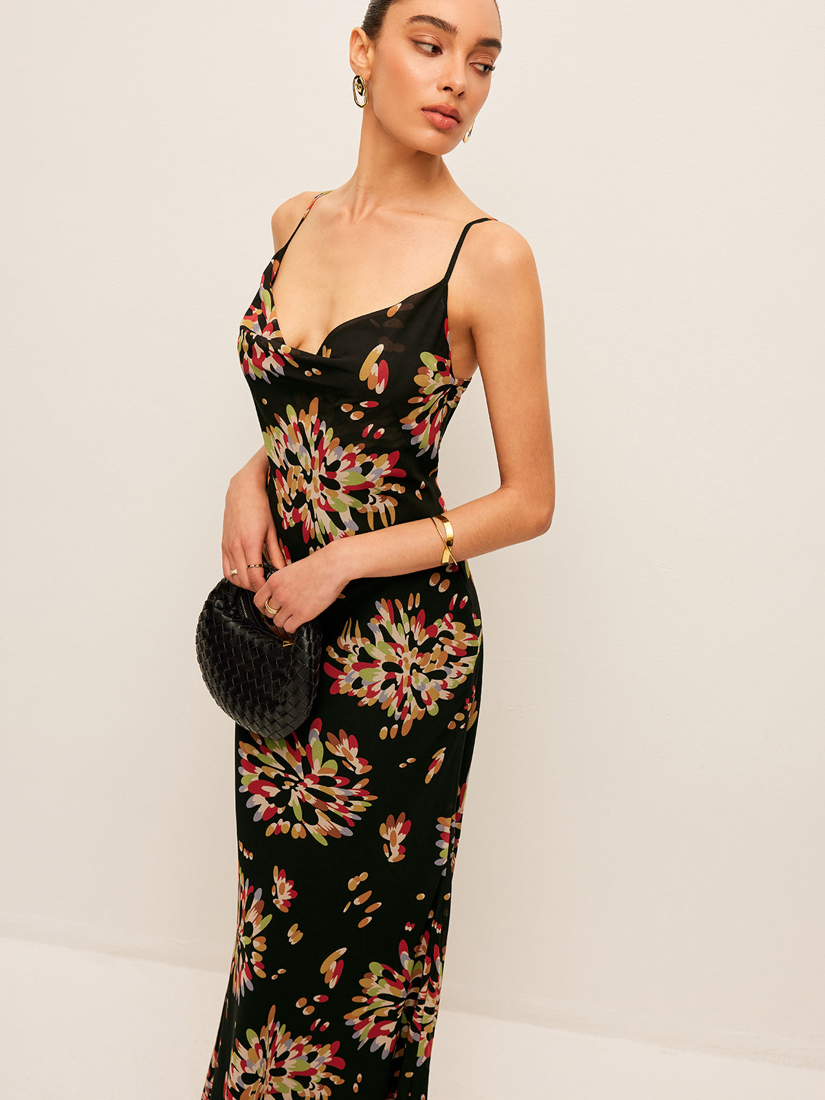 Semi-Sheer Boho Tied Back Chiffon Cami Dress