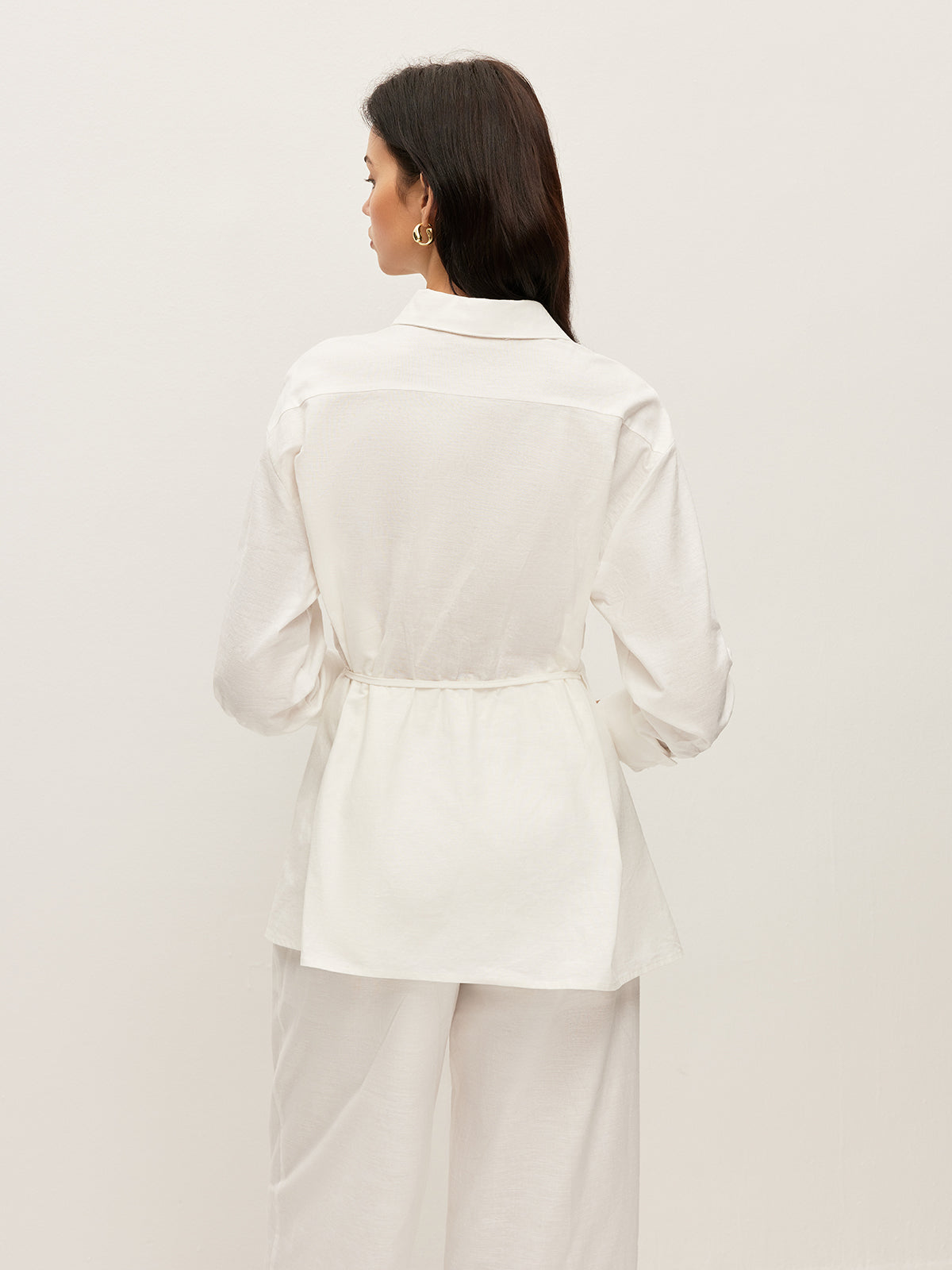 Cotton & Linen Wrap Shirt