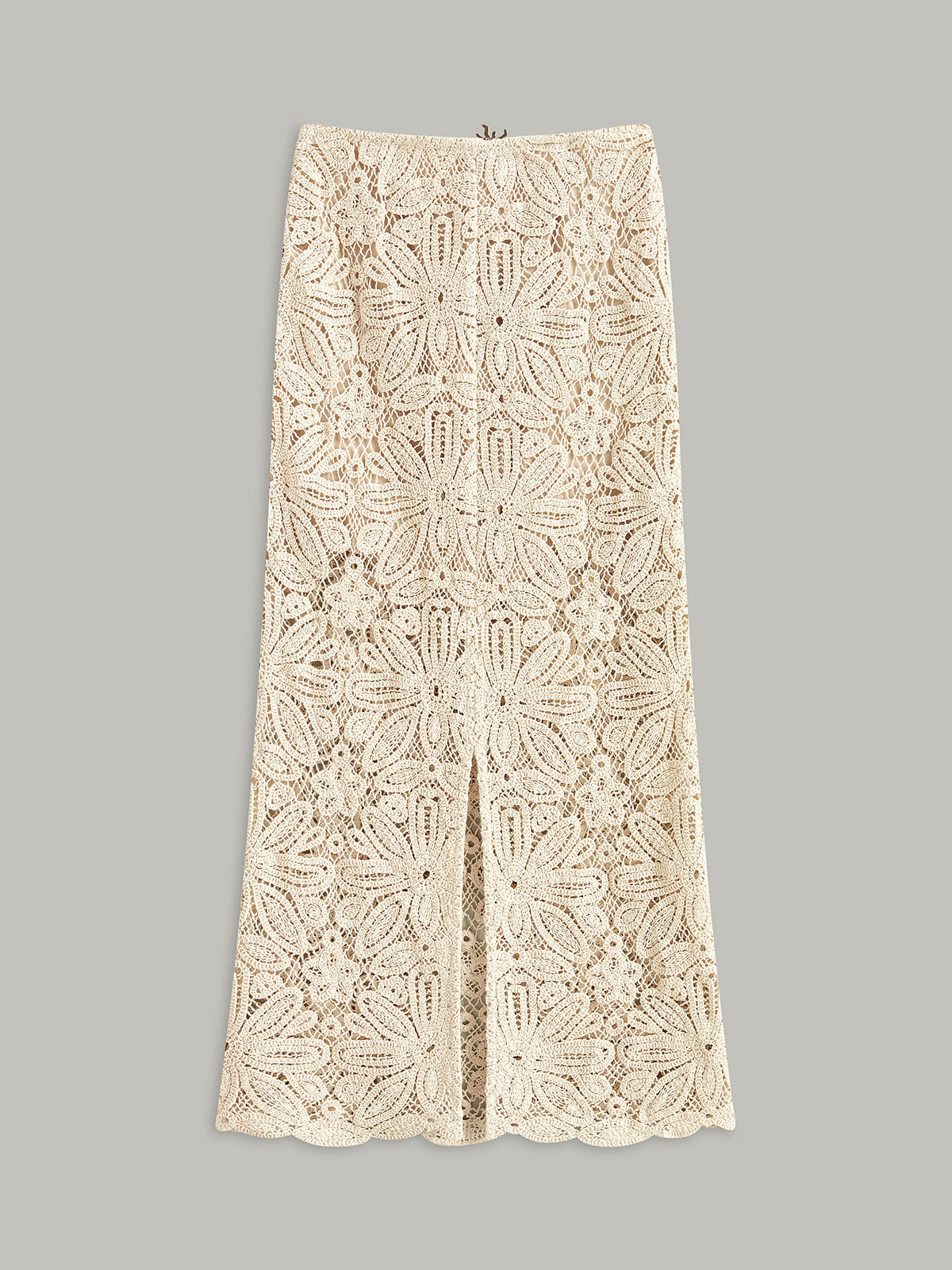 Cotton Crochet Lace Semi-Sheer Skirt