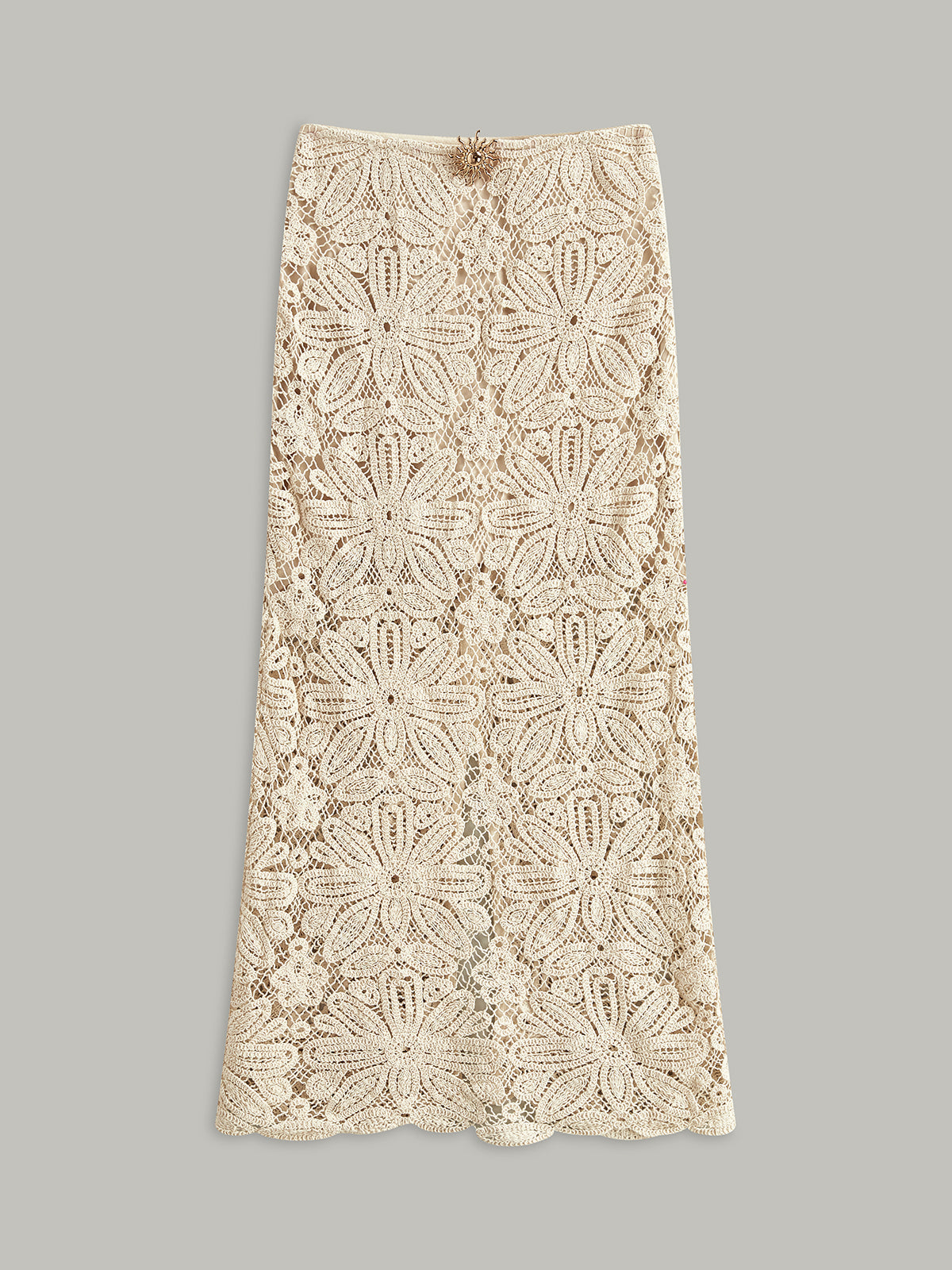 Cotton Crochet Lace Semi-Sheer Skirt