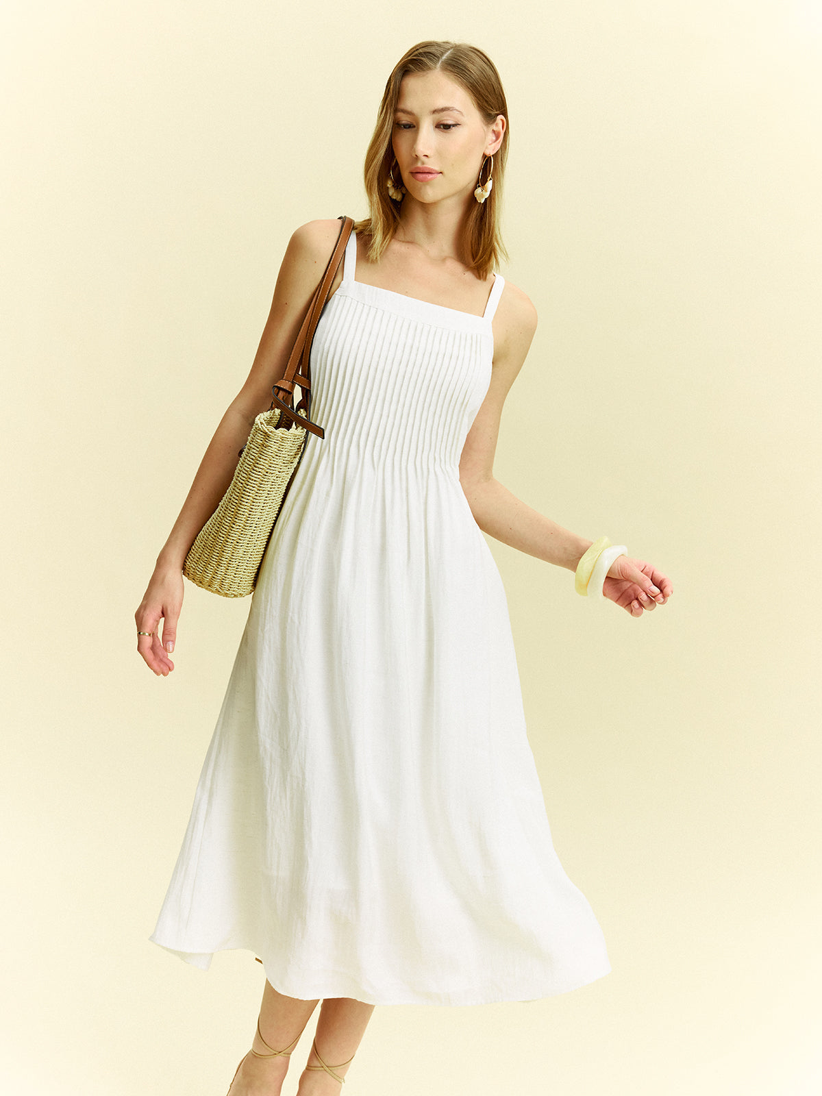Pleated Midi Dress