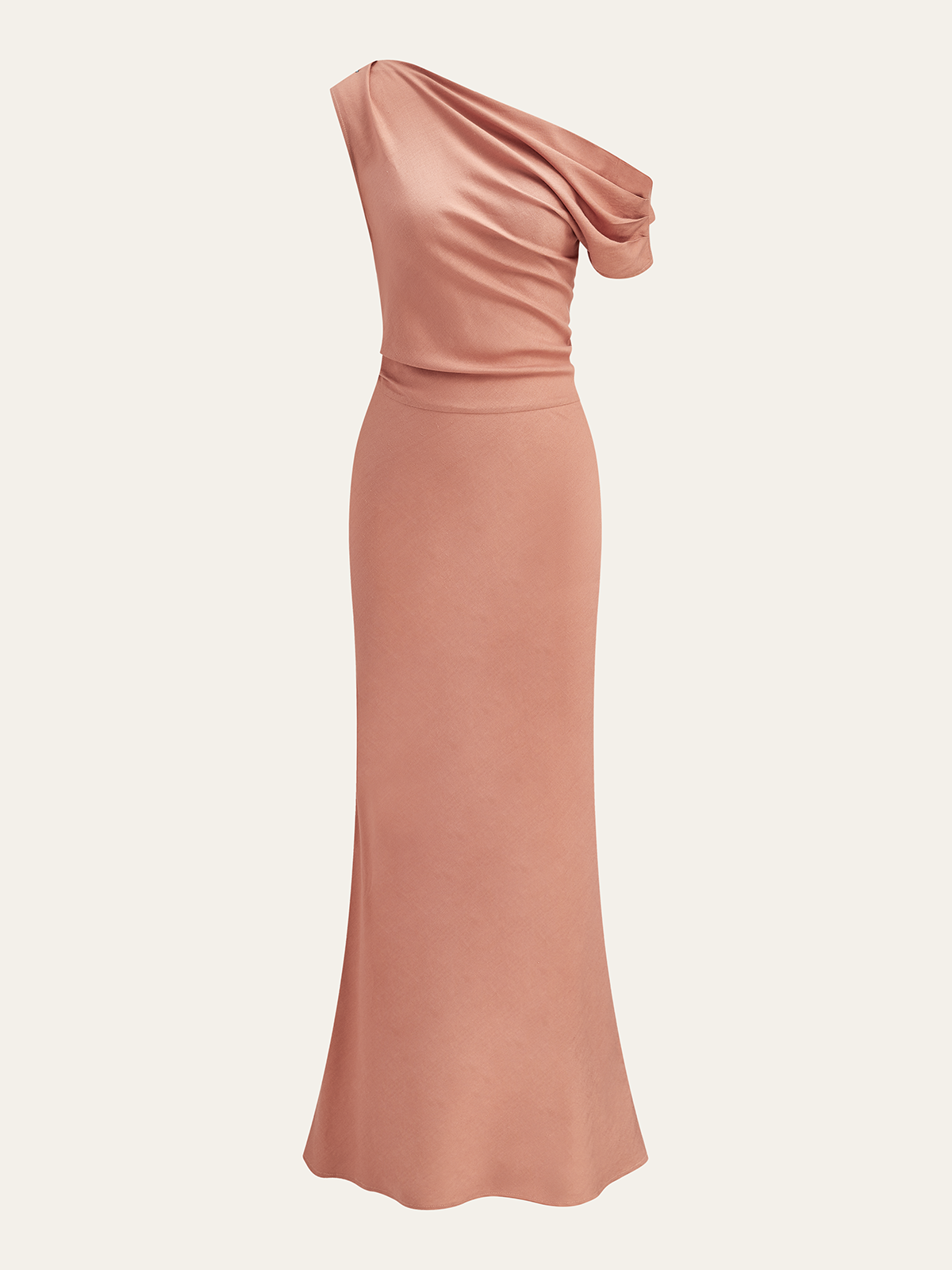 One-Shoulder Draped Maxi Dress