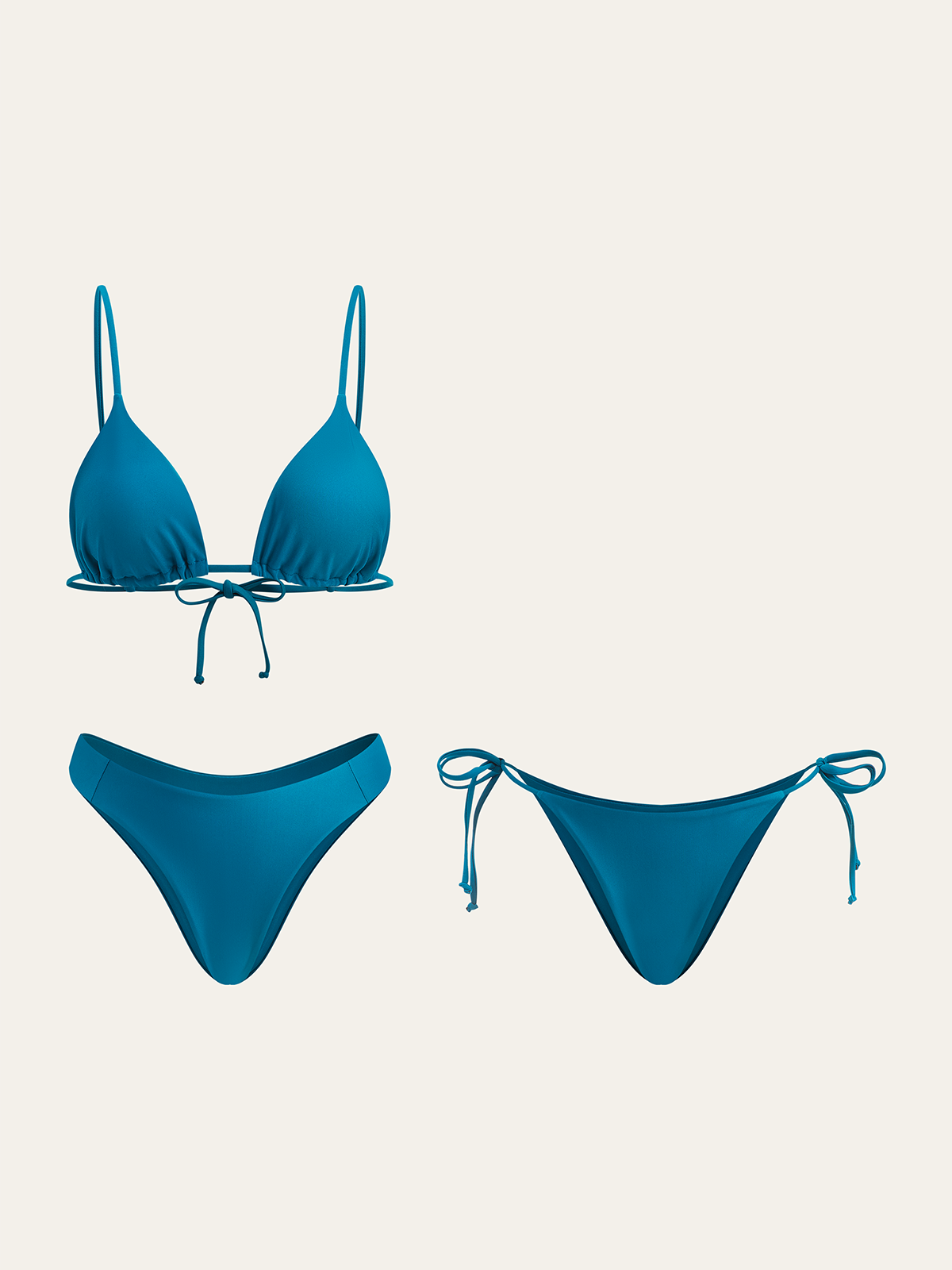 Triangle Top and Two Bottom Style Bikini Set