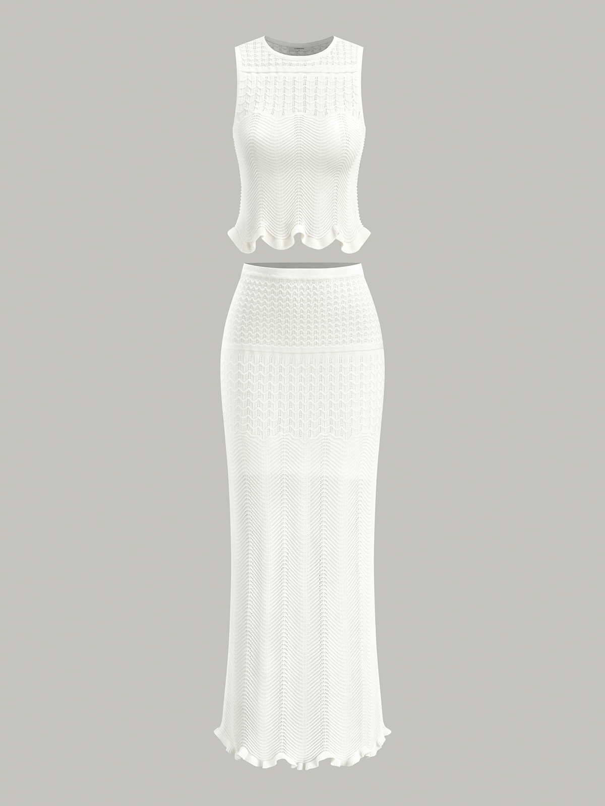 Wave Pattern Sleeveless Knit Top