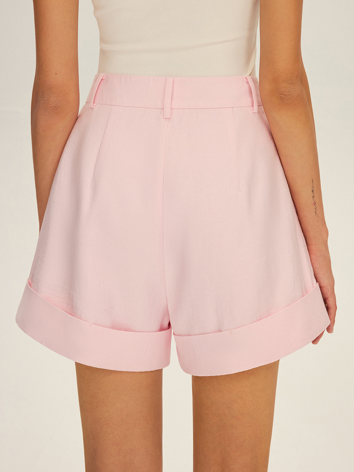 High-Waisted Cuffed Shorts