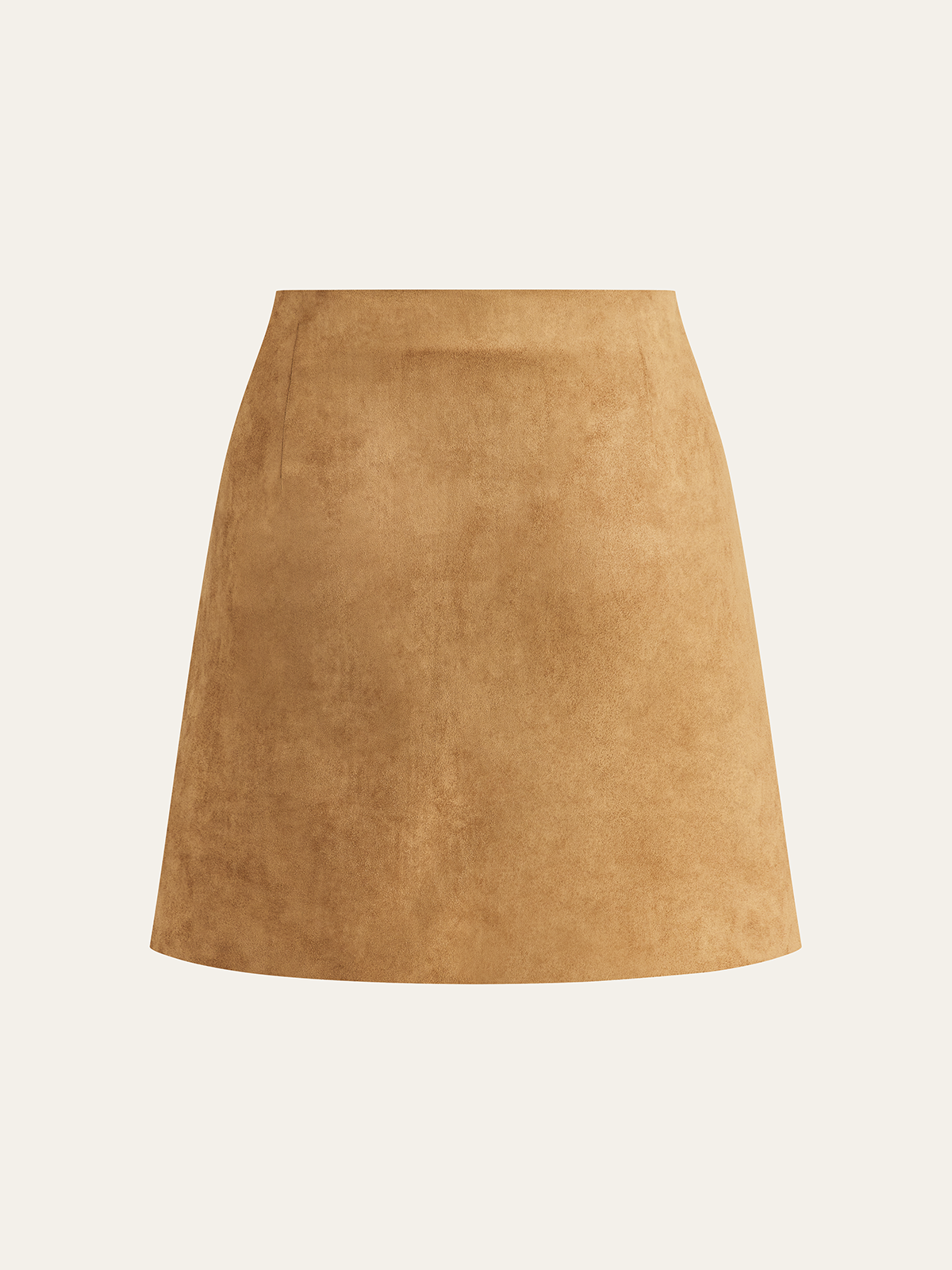 Print Suede Effect Button Mini Skirt