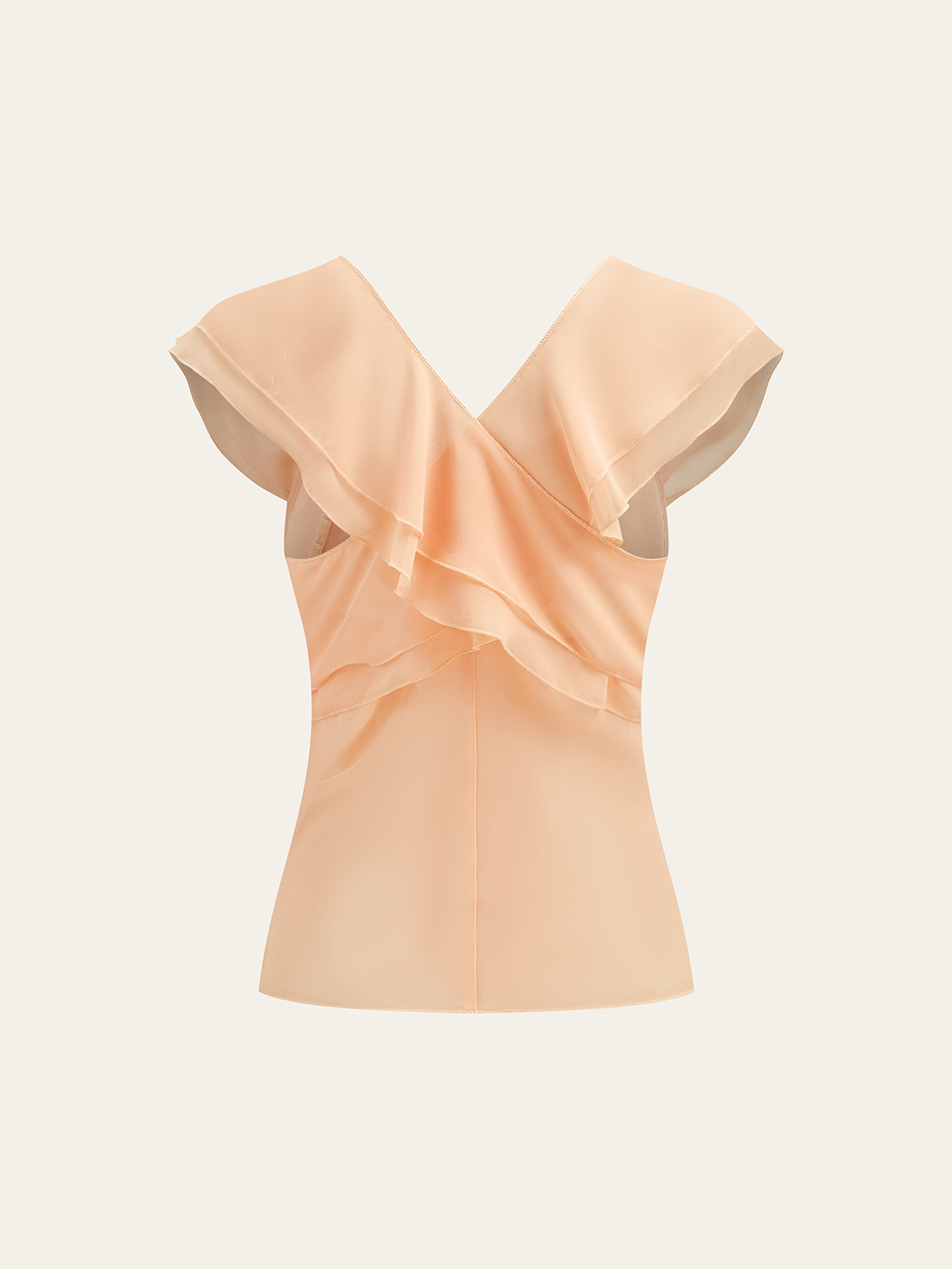 Semi-Sheer Ruffled Chiffon Blouse