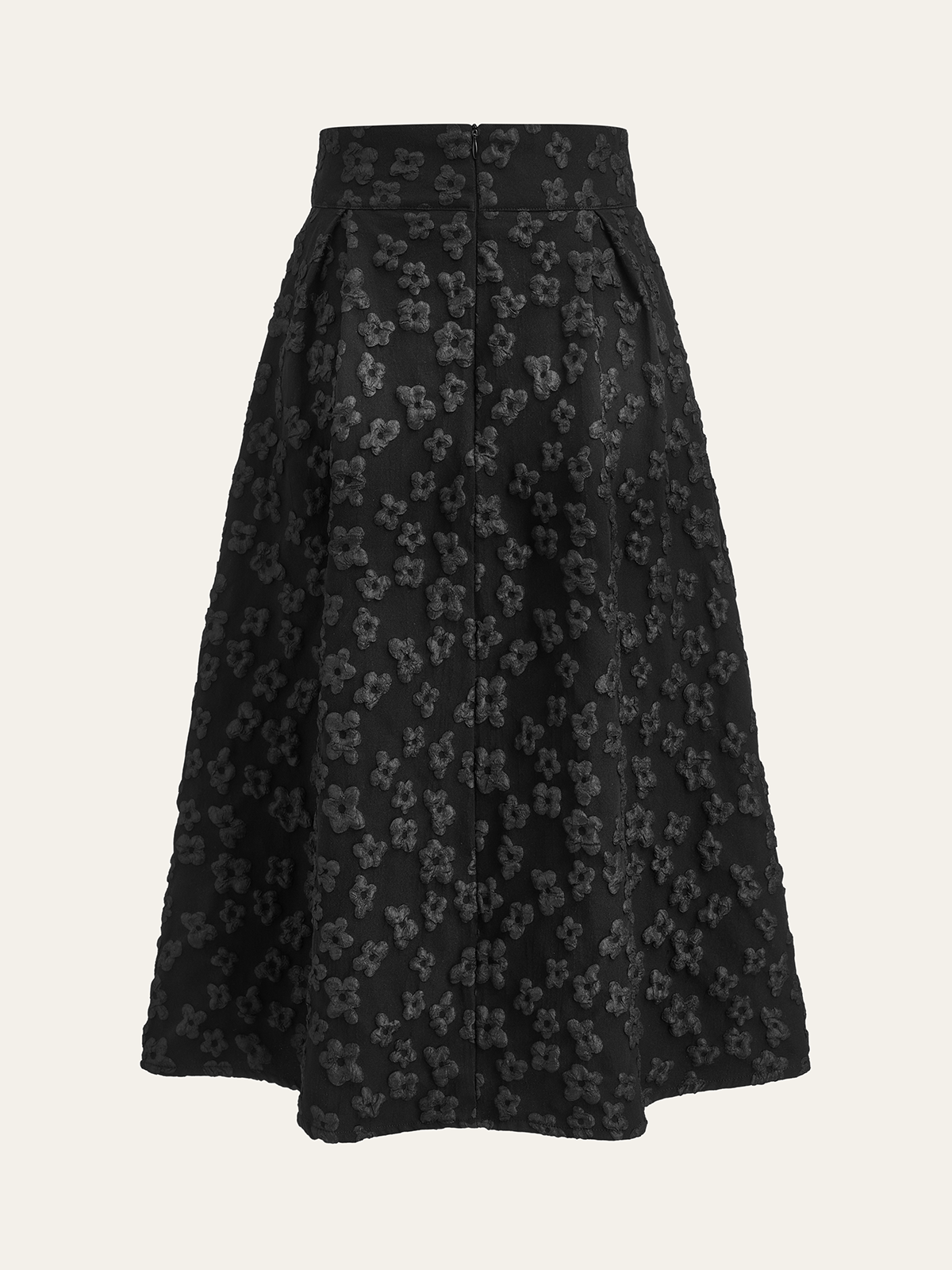 Floral Texture High Waist Skirt