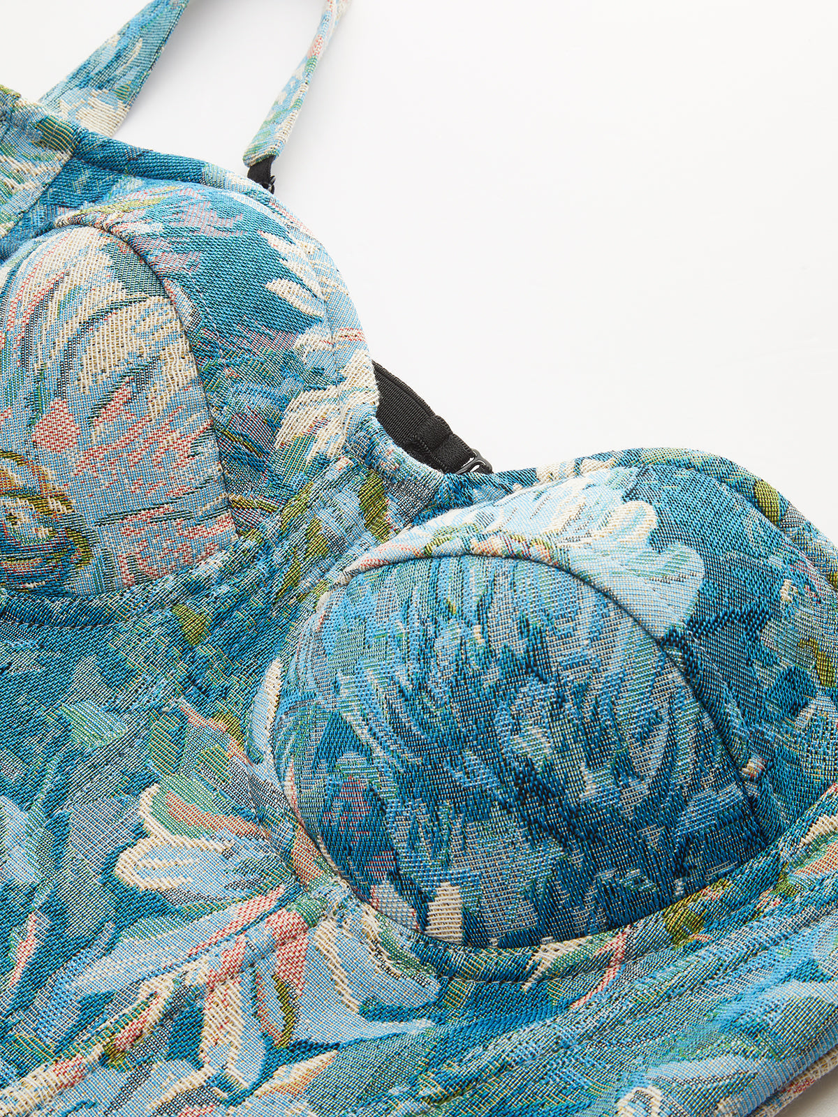 Floral Jacquard Corset Top