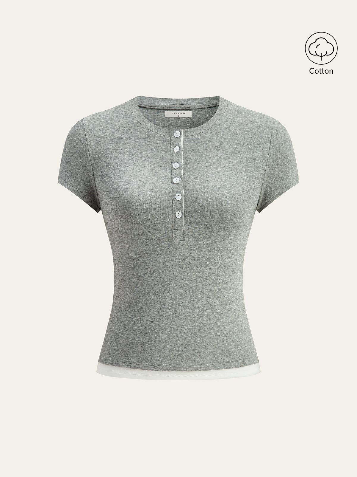 2 in 1 Layered Hem Short Sleeved T-Shirt
