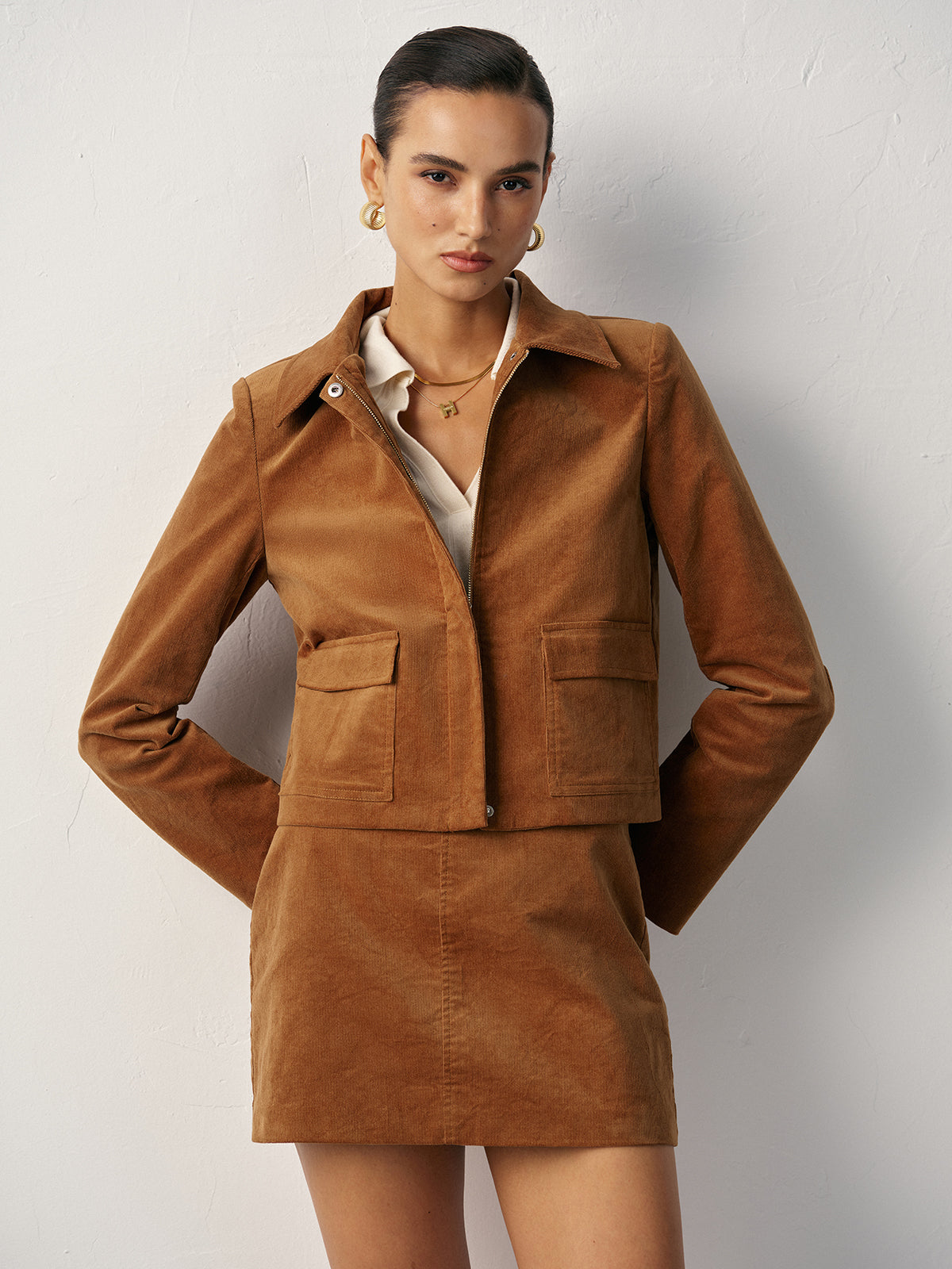 Corduroy Pocket Collared Jacket