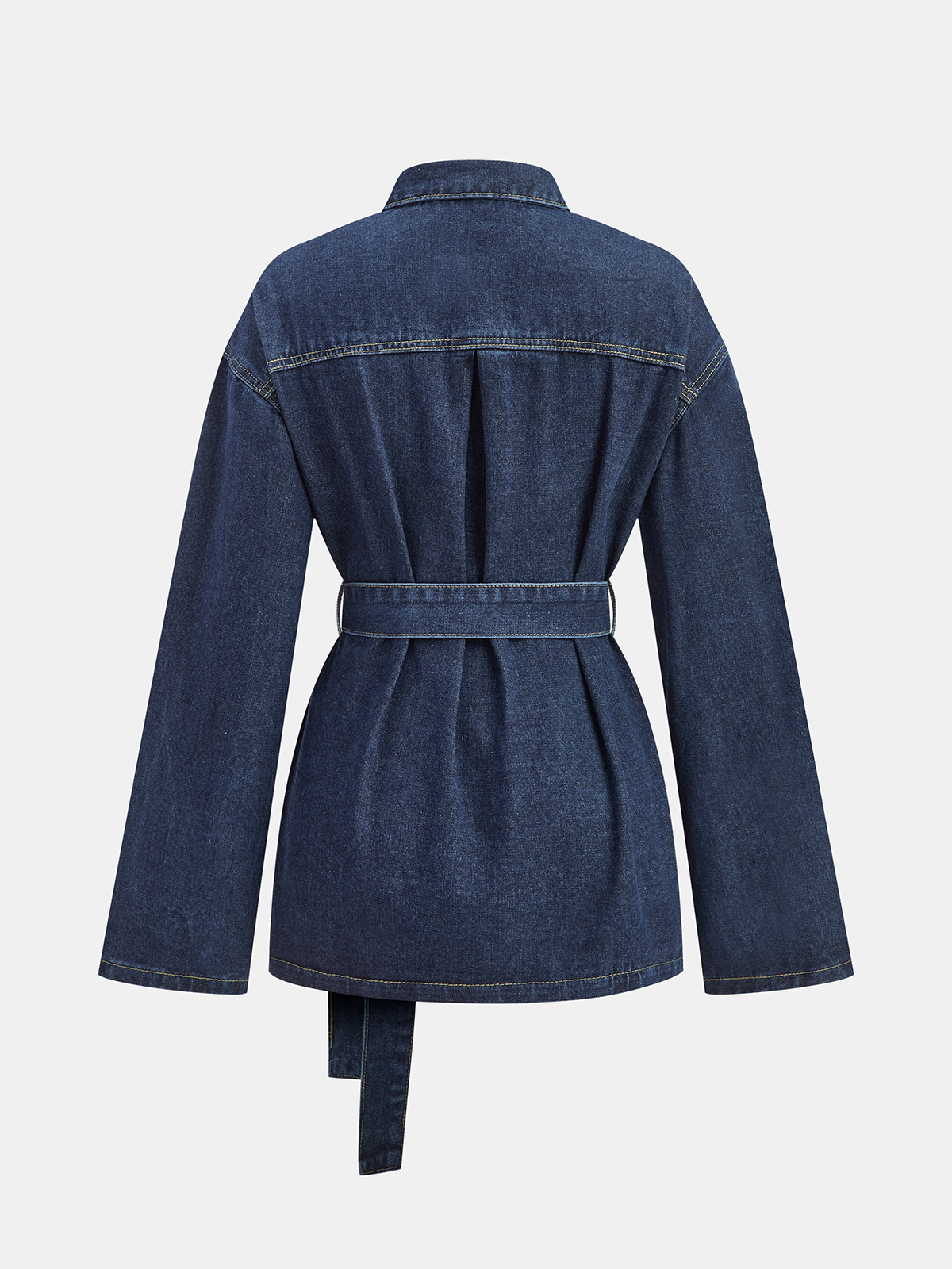 Belted Denim Shirt Jacket