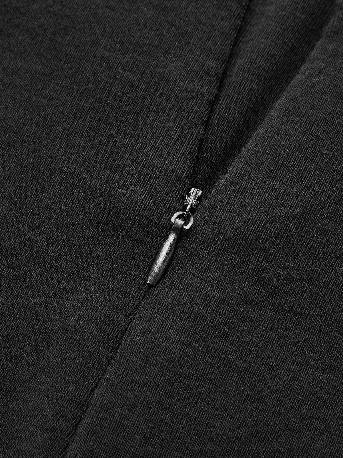 Slim Fit Zip-Front Long Sleeve T-Shirt