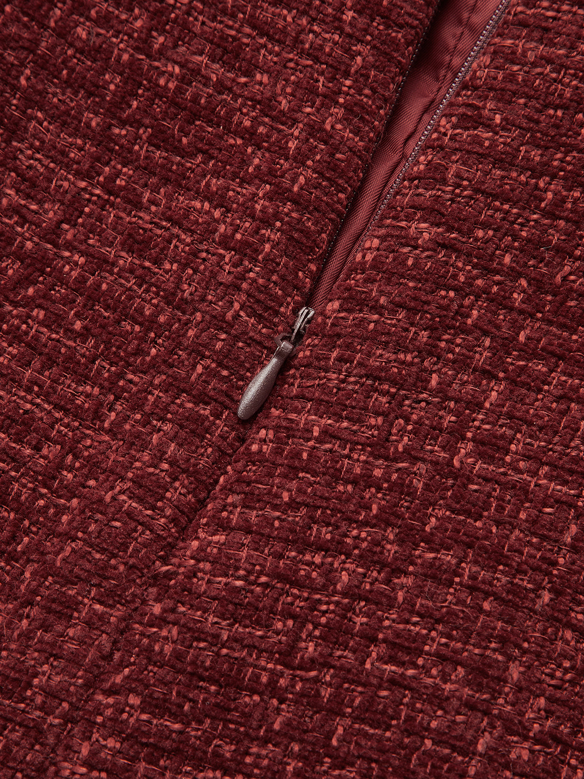 Metal Detail Tweed Slit Mini Skirt
