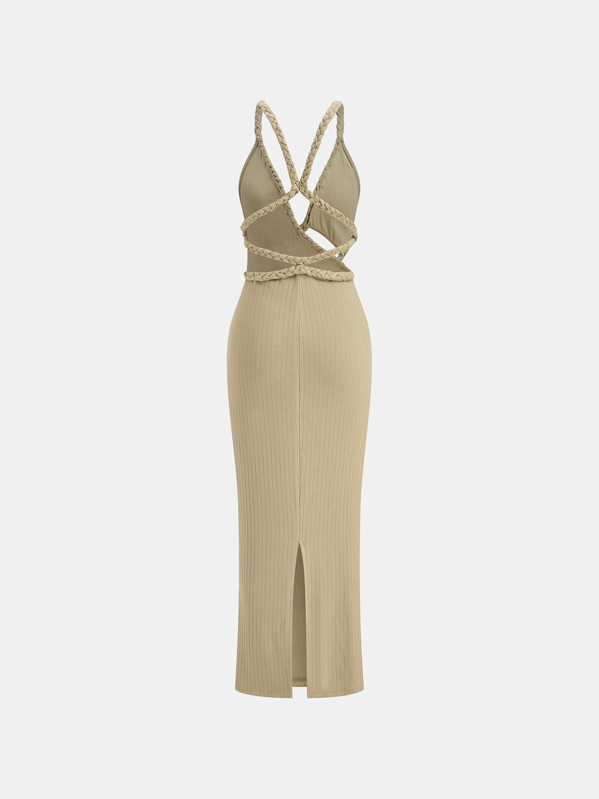 Braided Bodycon Asymmetrical Dress
