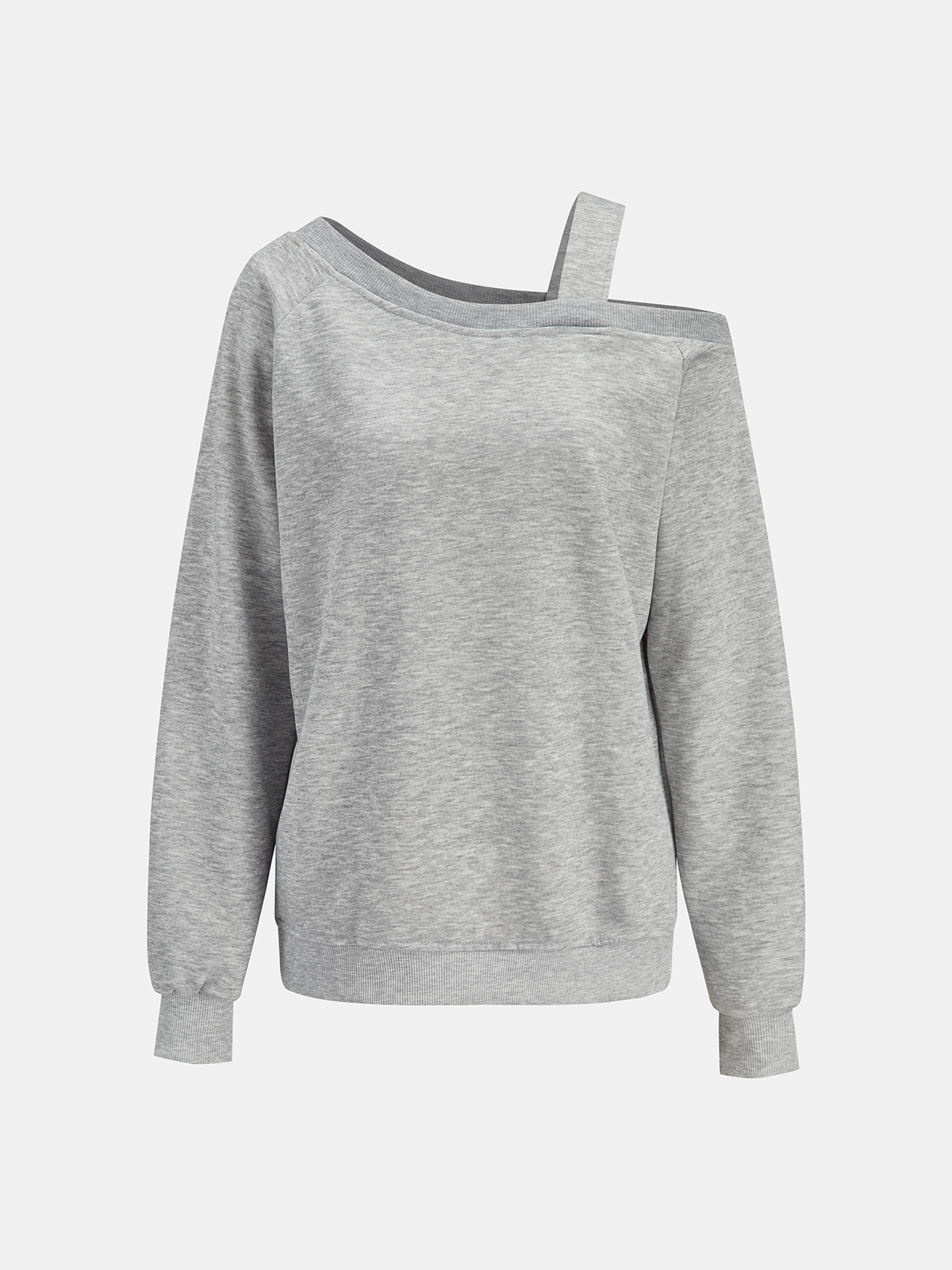 Strap Detail Off-Shoulder Sweatshirt