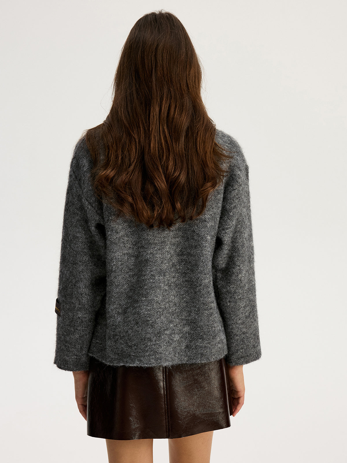 Double-breasted Stand-up Collar Zipper Cardigan
