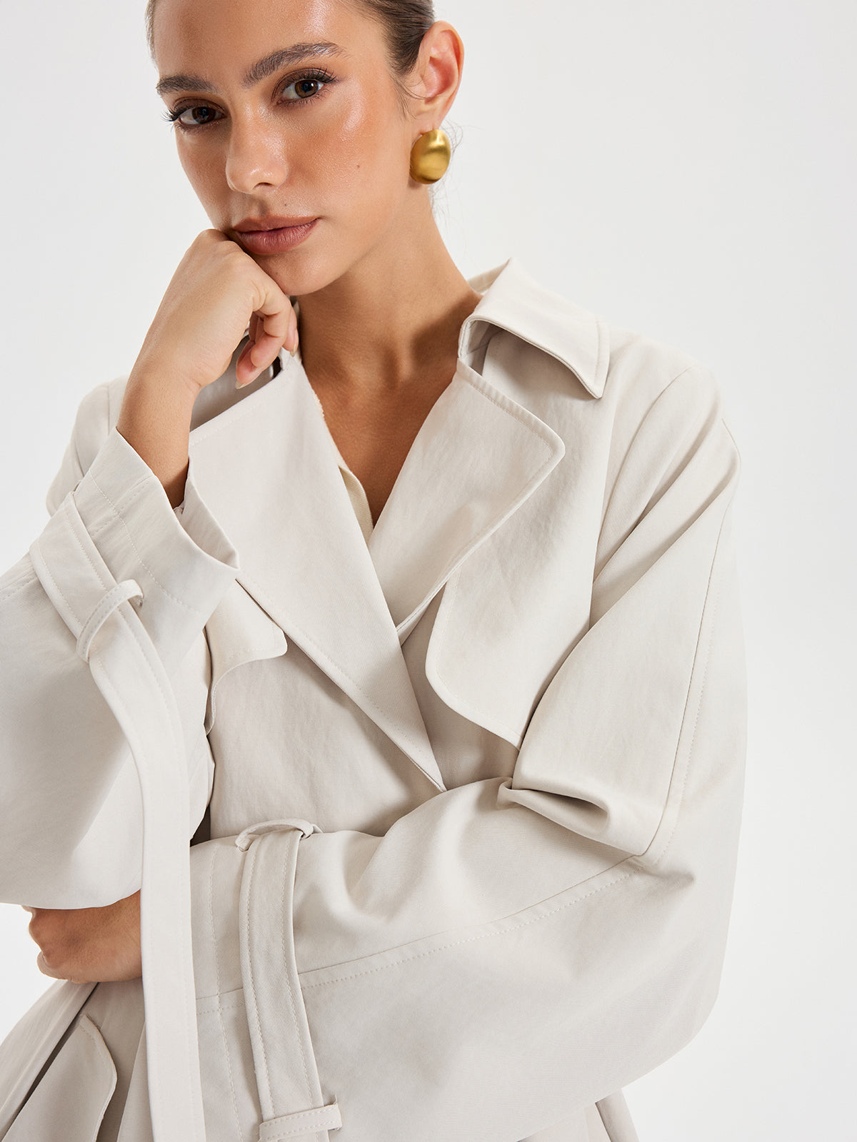 Belted Double-breasted Trench Coat