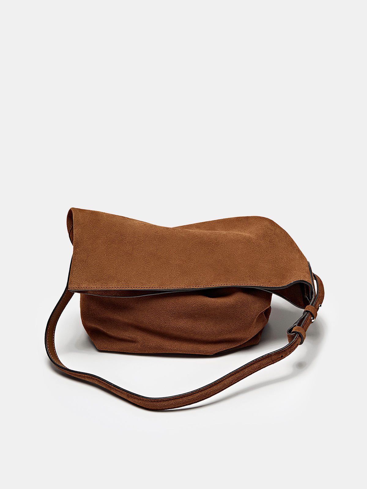 Faux Suede Slouchy Hobo Bag