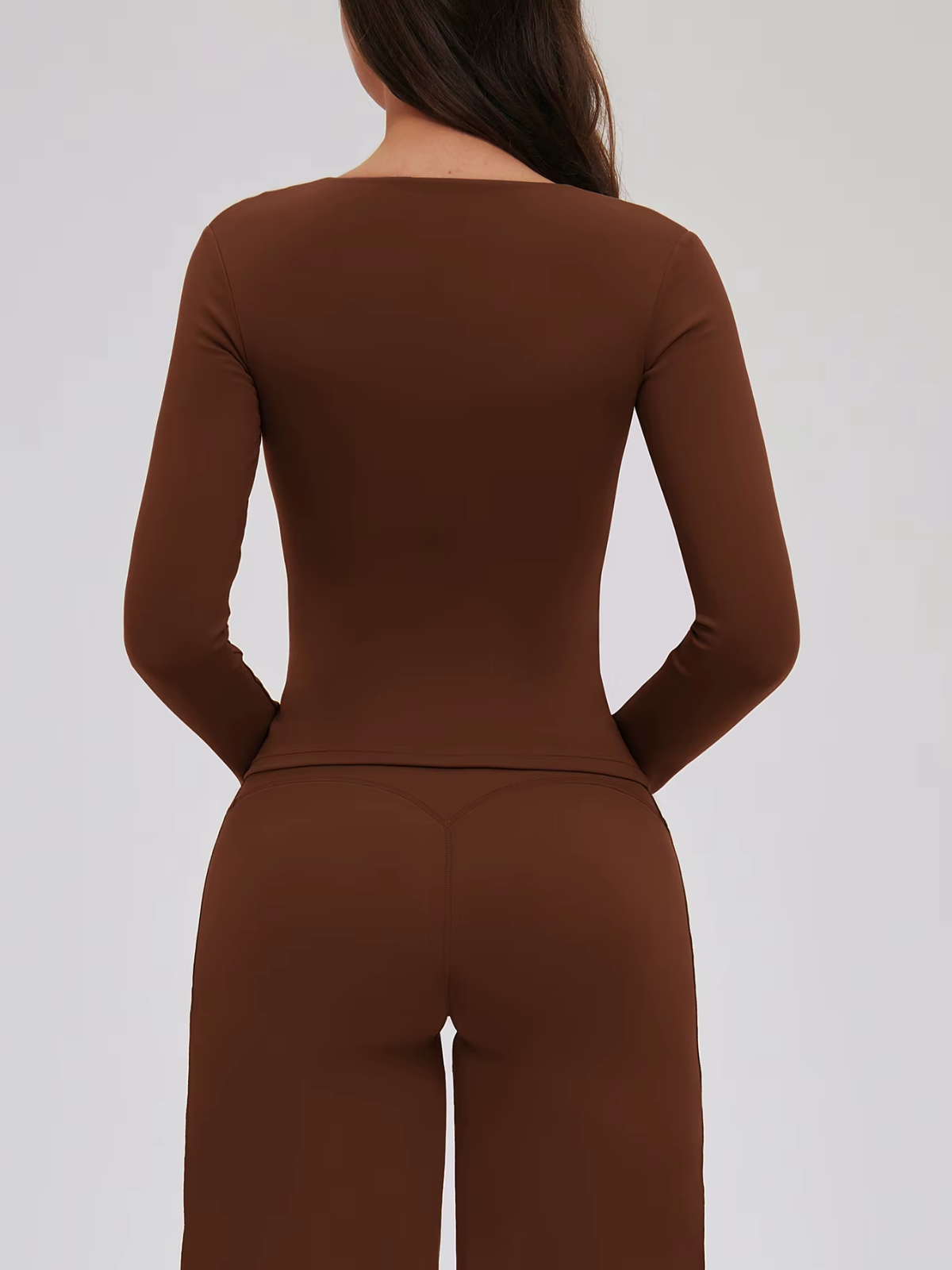 V-Ausschnitt Wickel-Kreuz Langarm Crop Top
