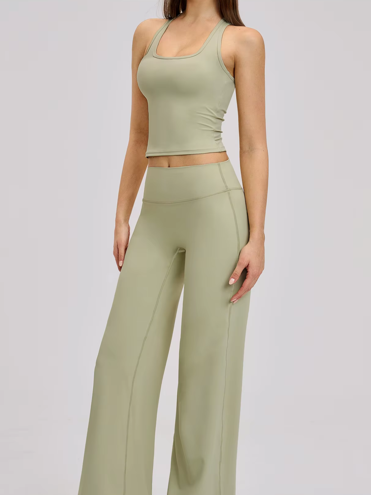 Square Neck Racerback Cropped Tank