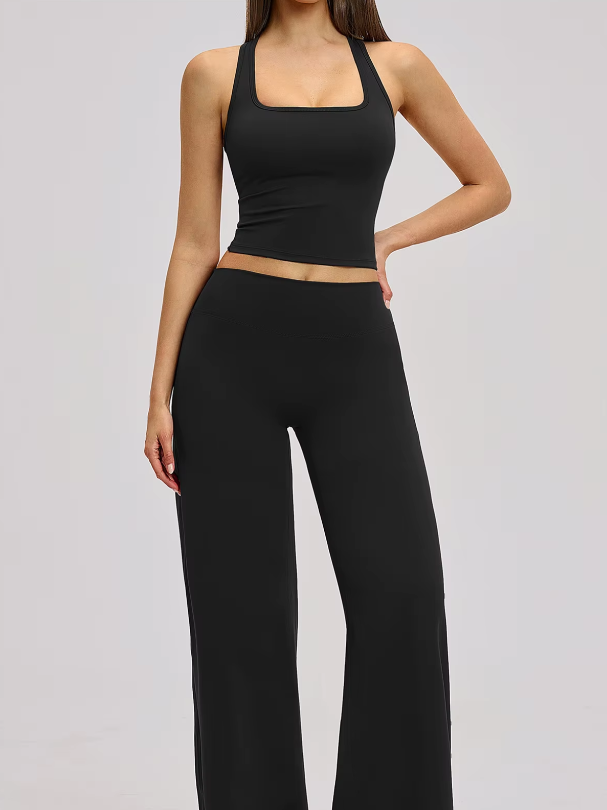 Square Neck Racerback Cropped Tank