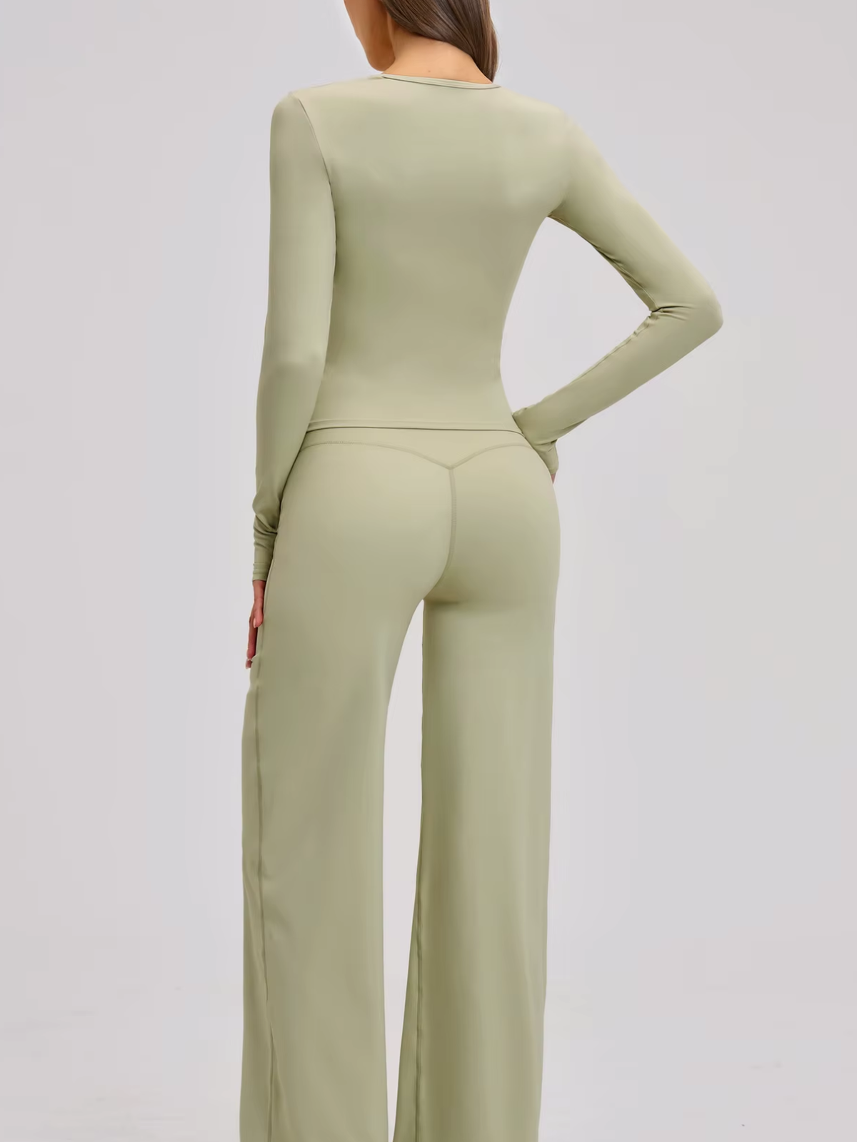 Rundhals-Cropped-Langarmshirt