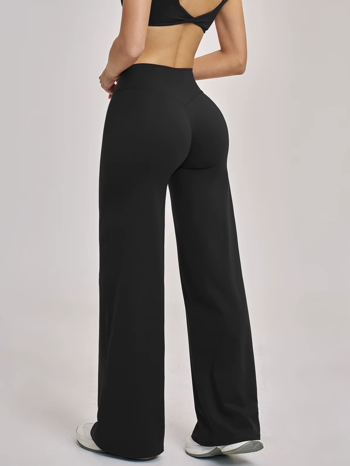 High-Waist-Hose mit Schlag und voller Länge