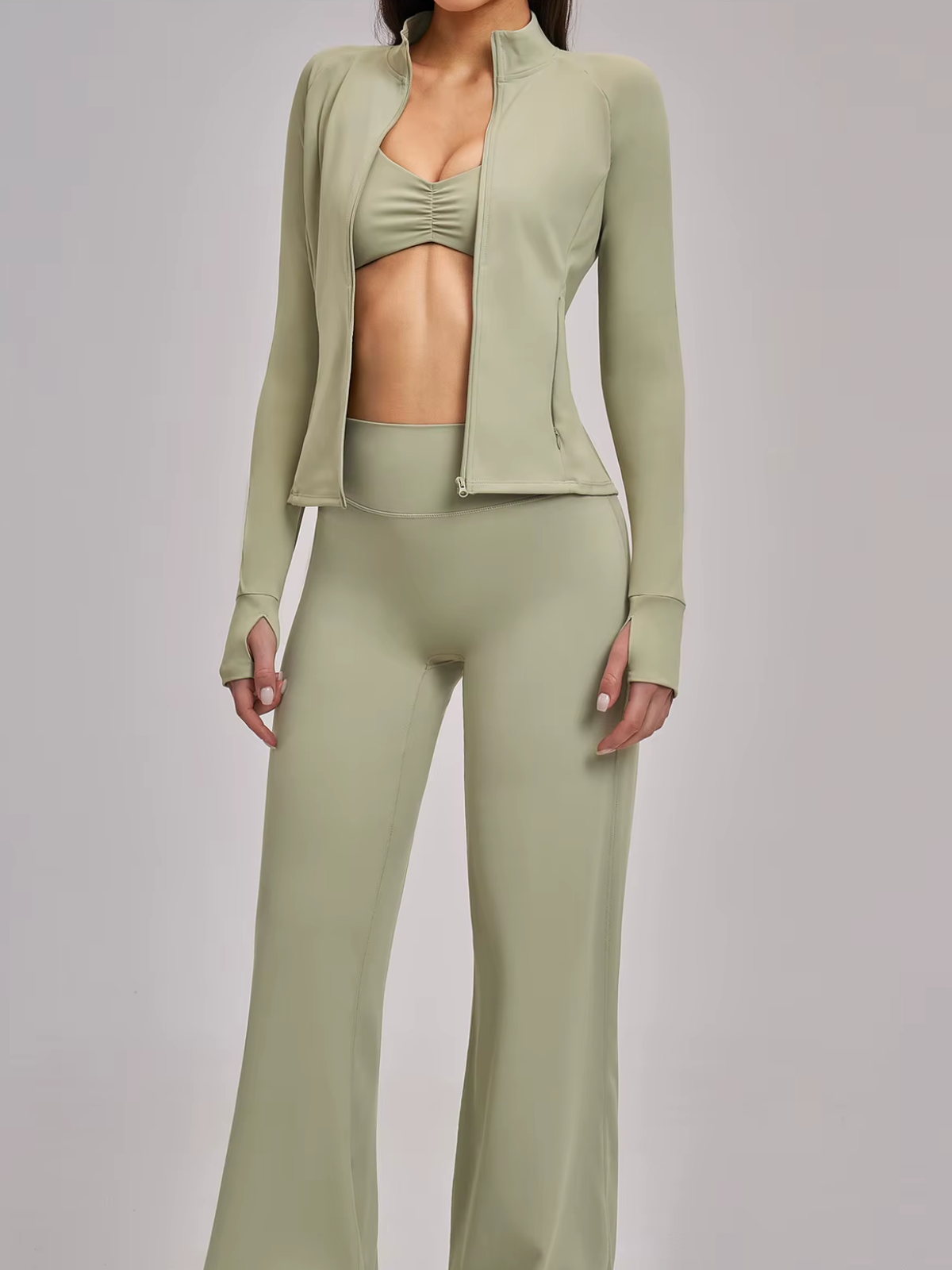 Veste ajustée à col montant zippée