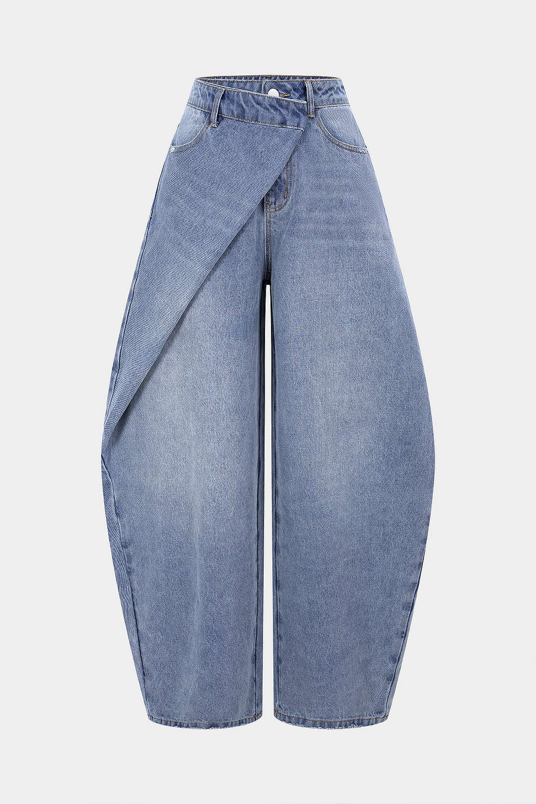 Jean baril asymétrique en denim
