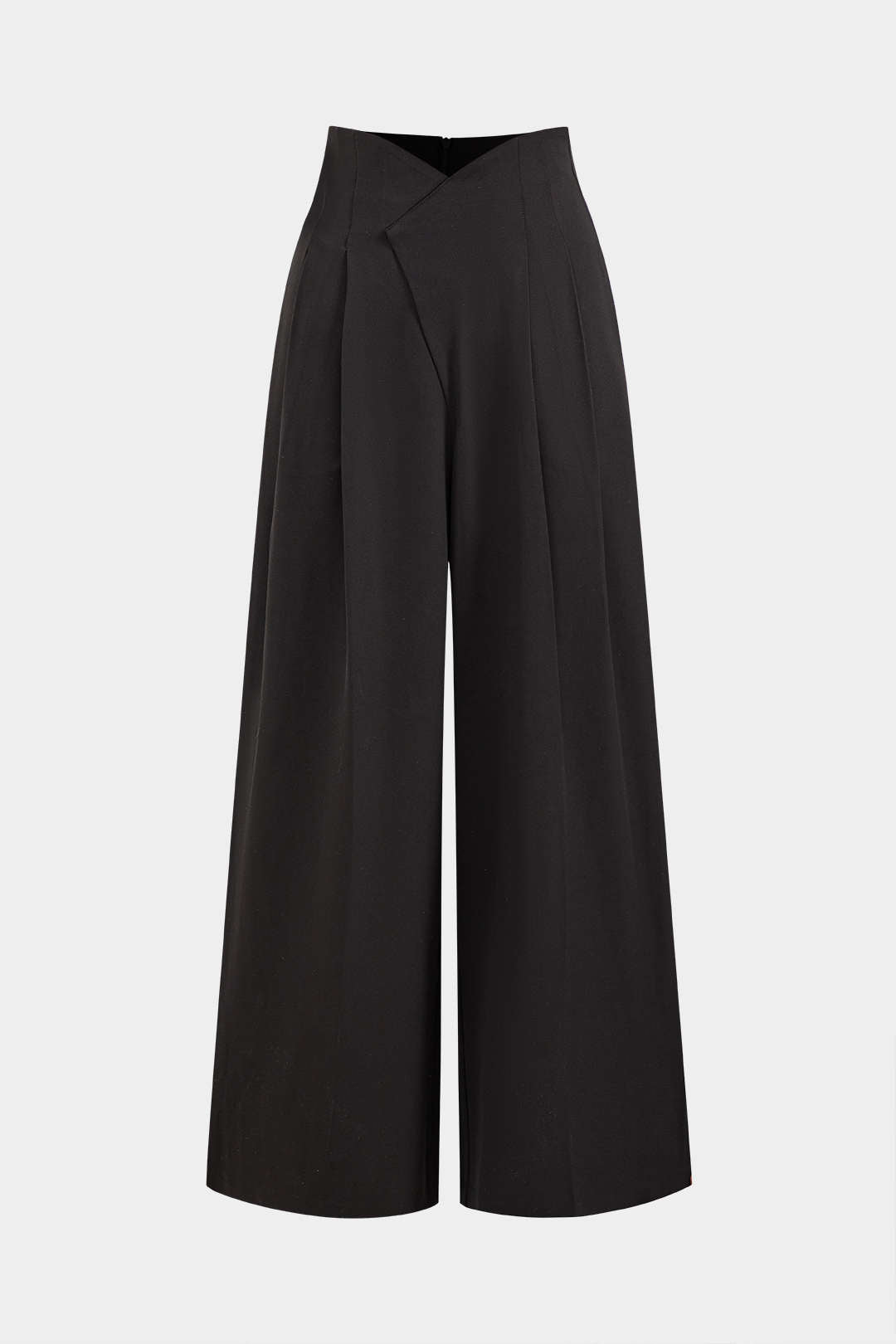 Pleated Asymmetrical Wide Leg Trousers