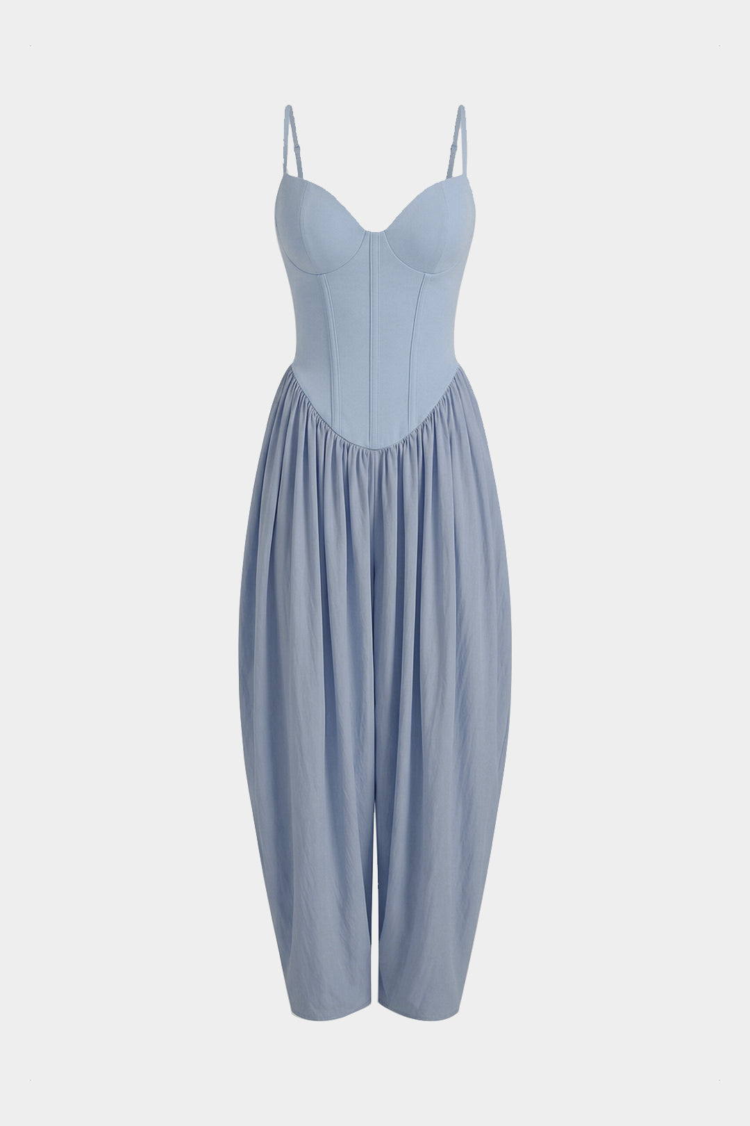 Solides Korsett Geraffter Slip Ärmelloser Overall