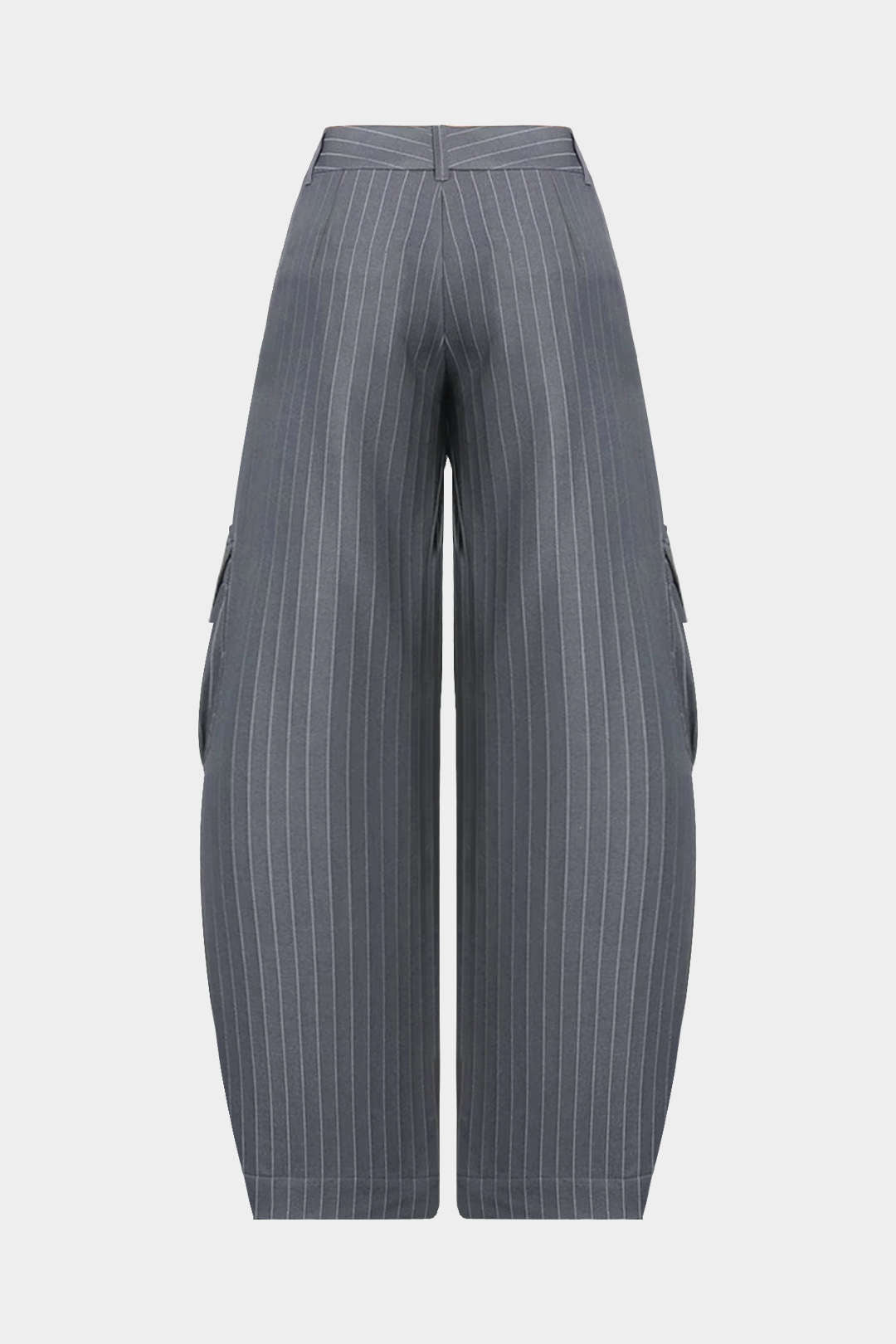 Pantalon large à imprimé rayé et poches