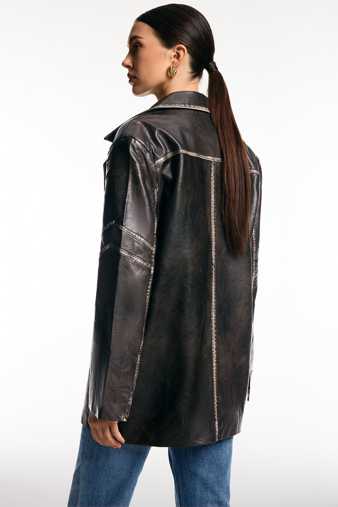 Blazer aus gewaschenem Kunstleder