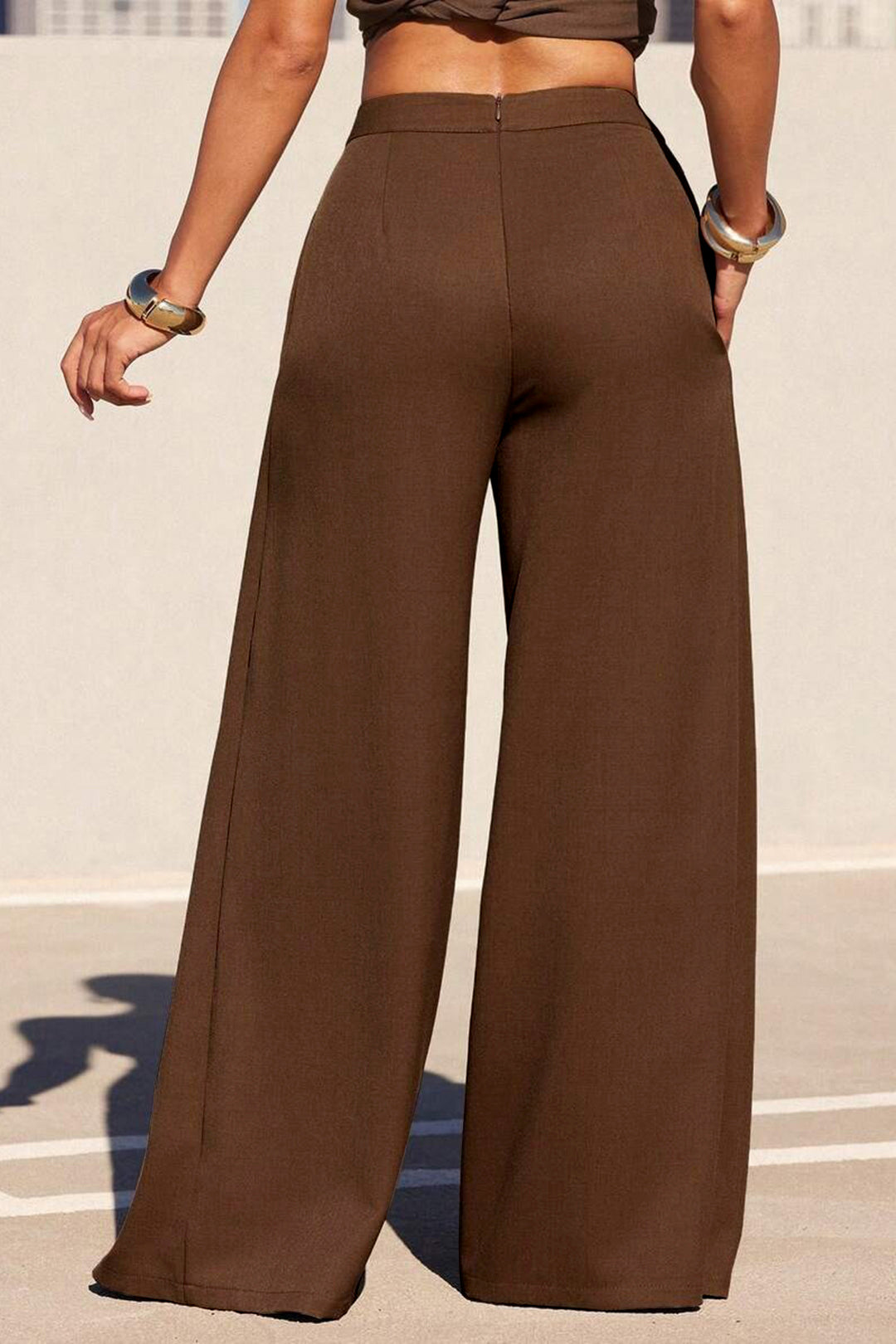 Asymmetrische High-Waist Wide-Leg Hose