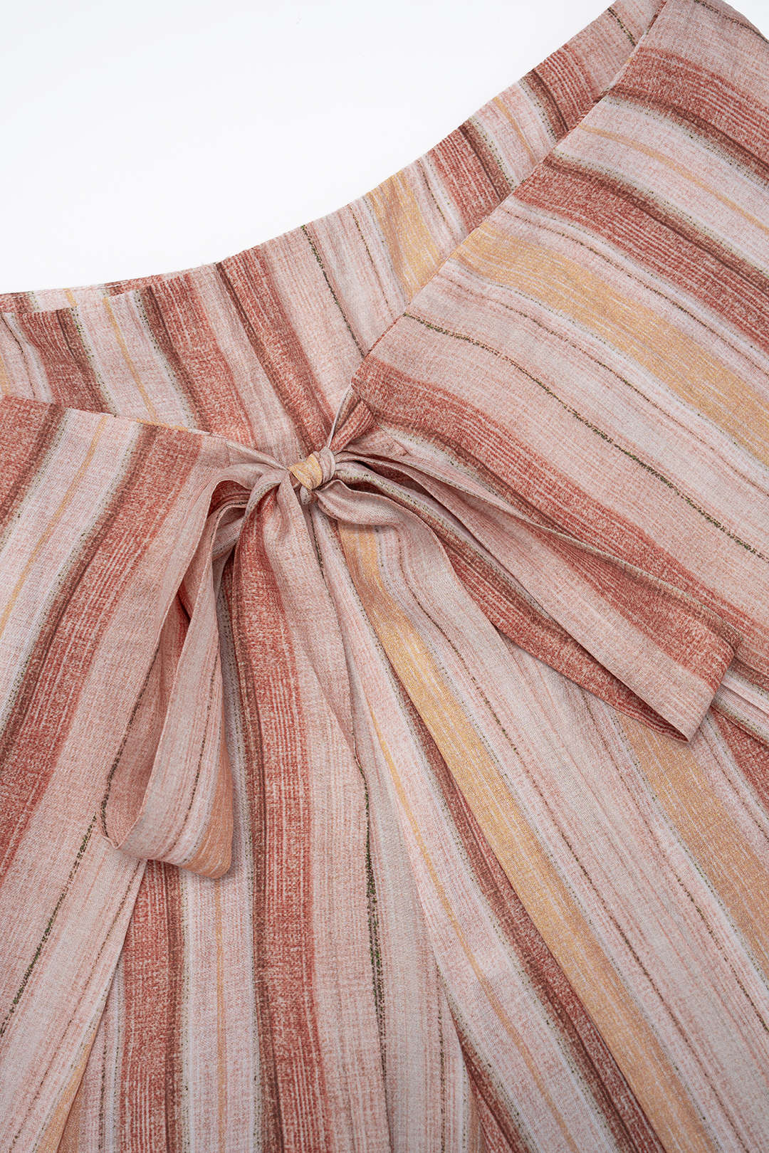 Stripes Print Tie Up Wide Leg Pants