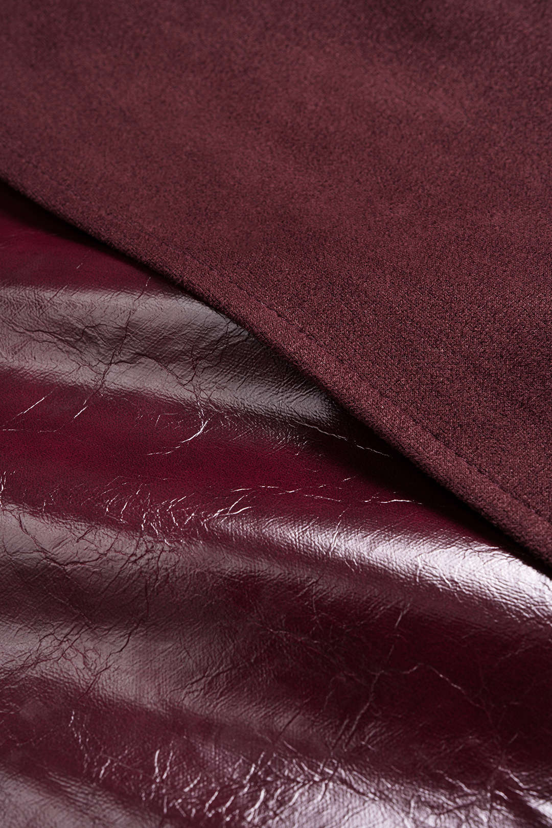 Faux Leather Suede Patchwork High Waist  Asymmetrical Pants