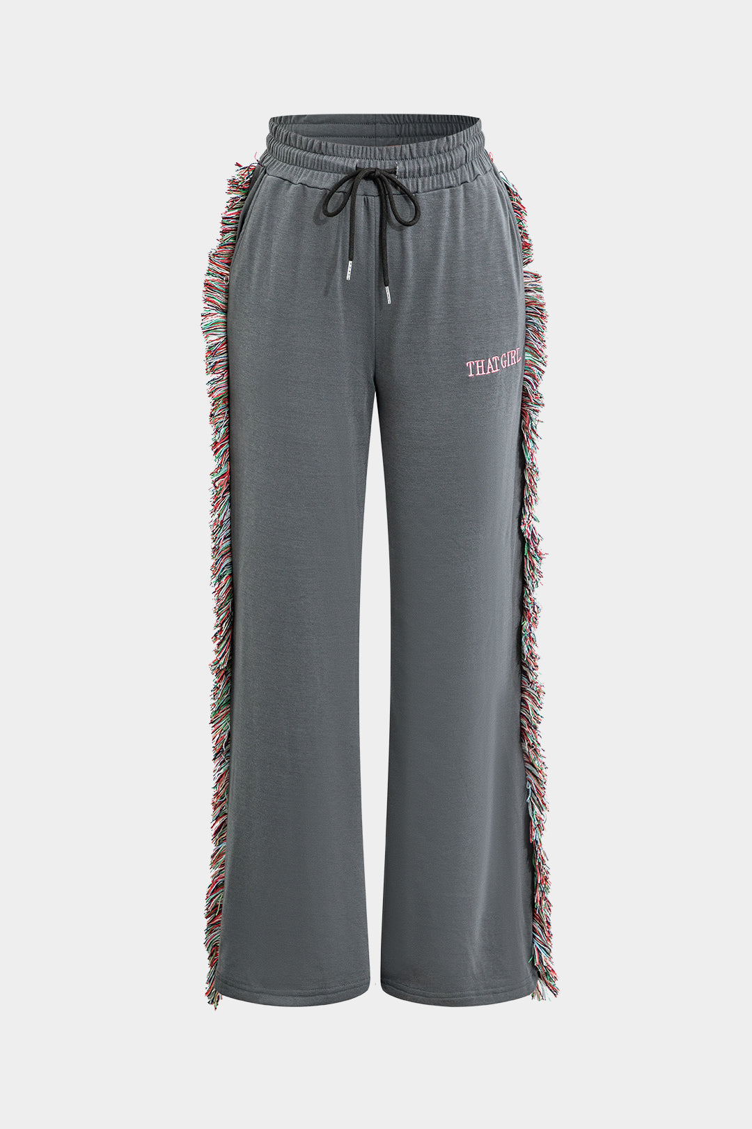 Ensemble T-shirt Imprimé Lettres Et Pantalon À Cordon De Serrage Avec Pompom