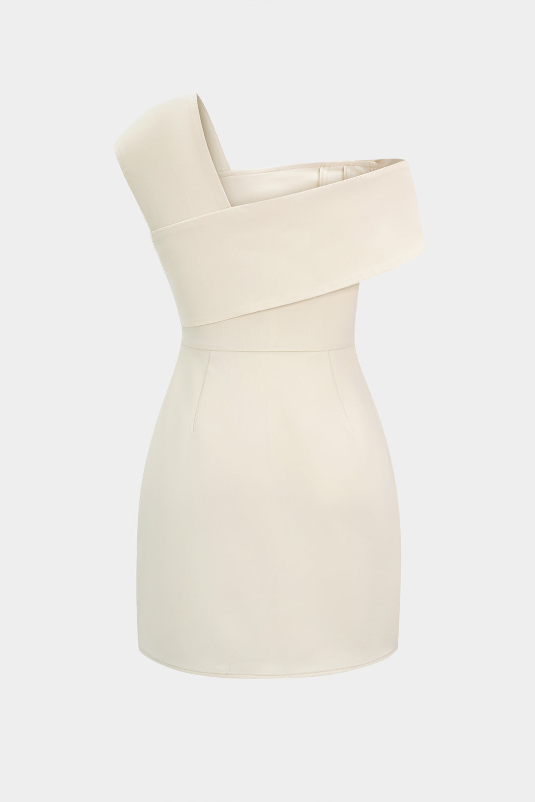 Ein-Schulter-Minikleid mit asymmetrischer Knopfleiste