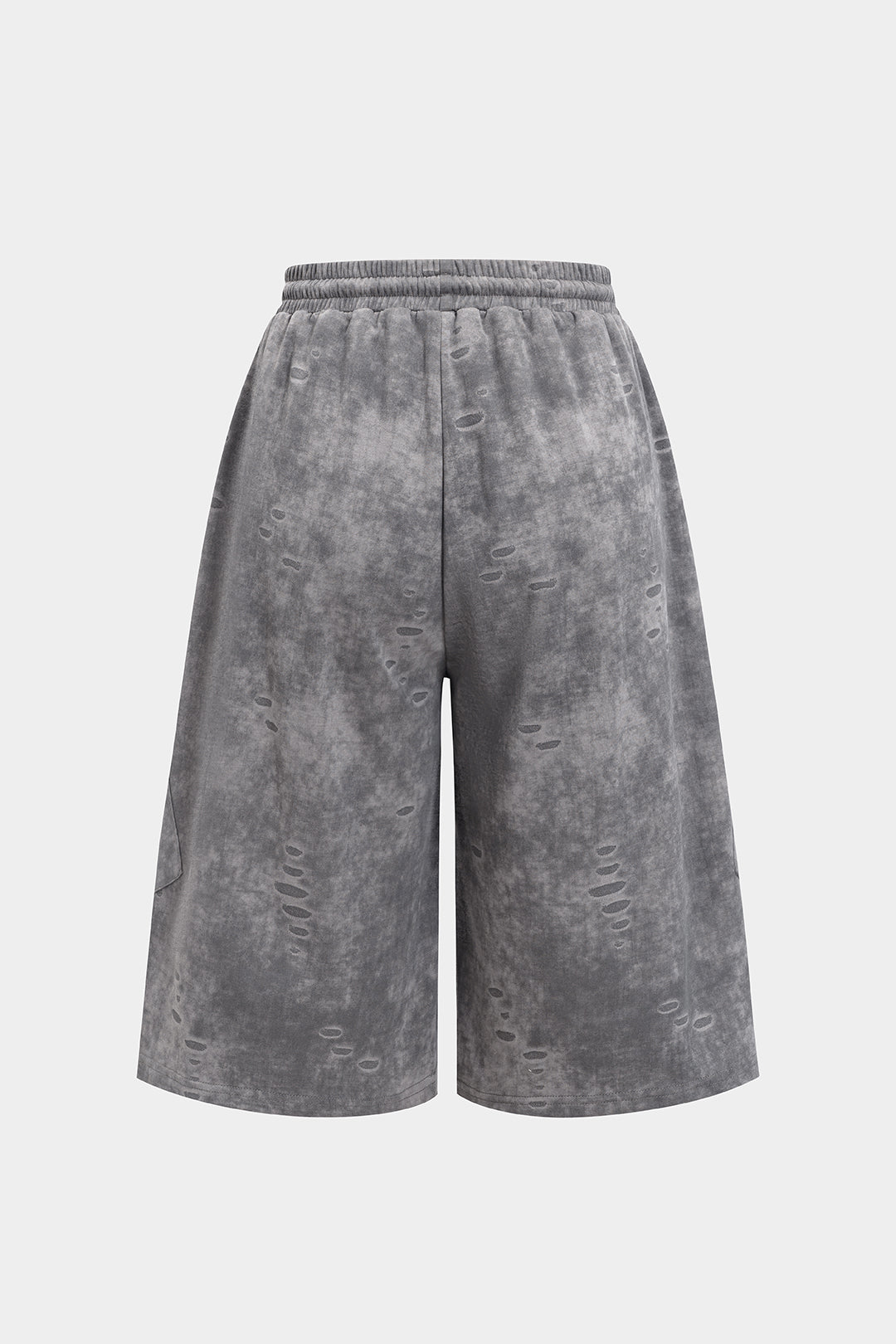 Short délavé taille haute à nouer