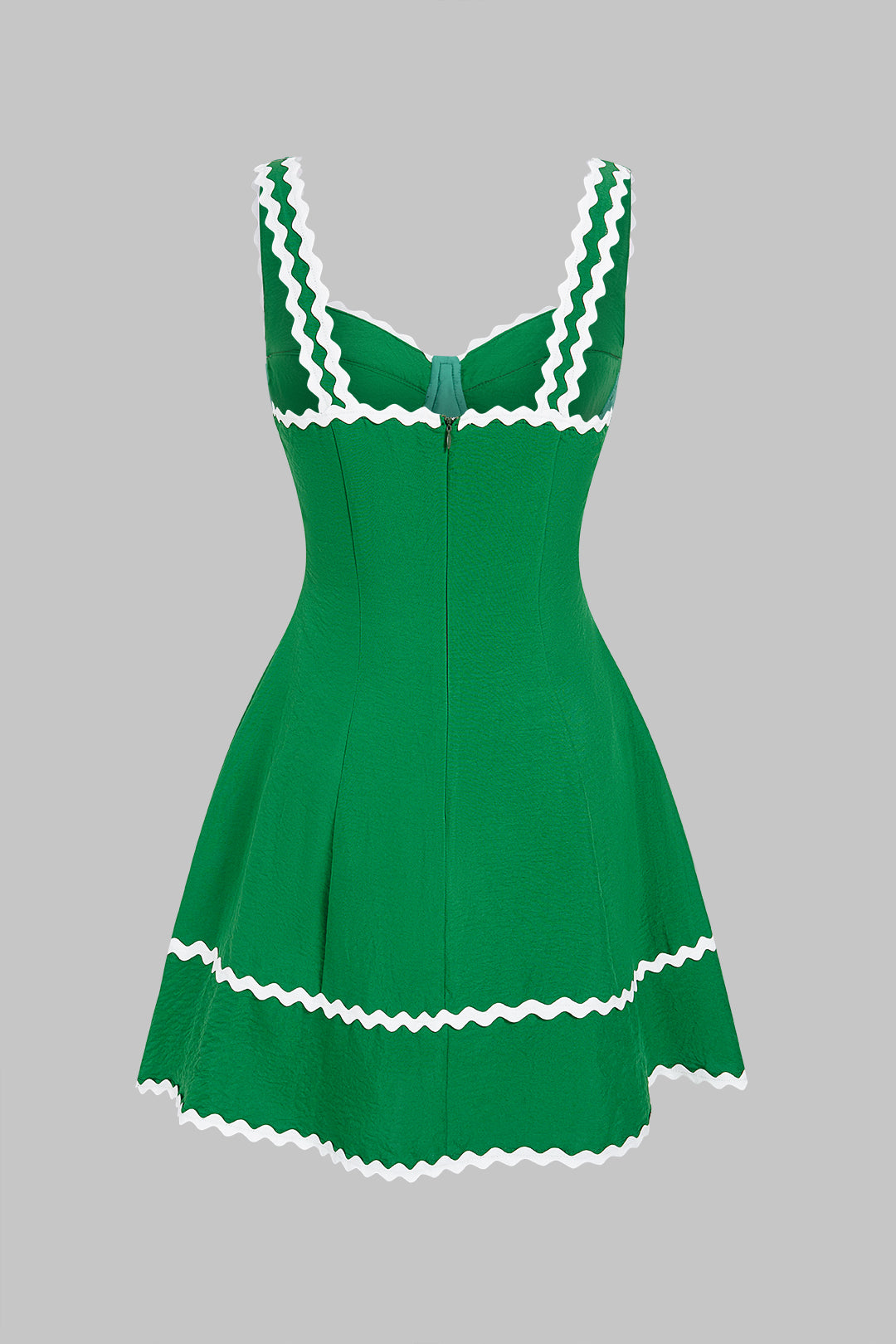Minikleid mit Reißverschluss, ohne Ärmel und kontrastierenden Einfassungen