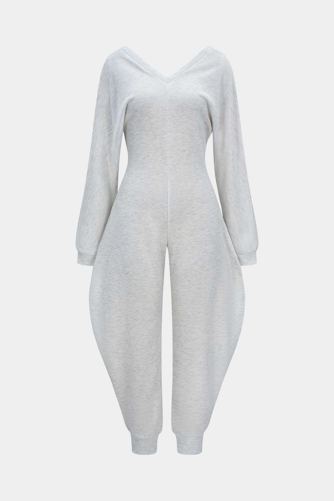 Jumpsuit mit V-Ausschnitt und langen Ärmeln