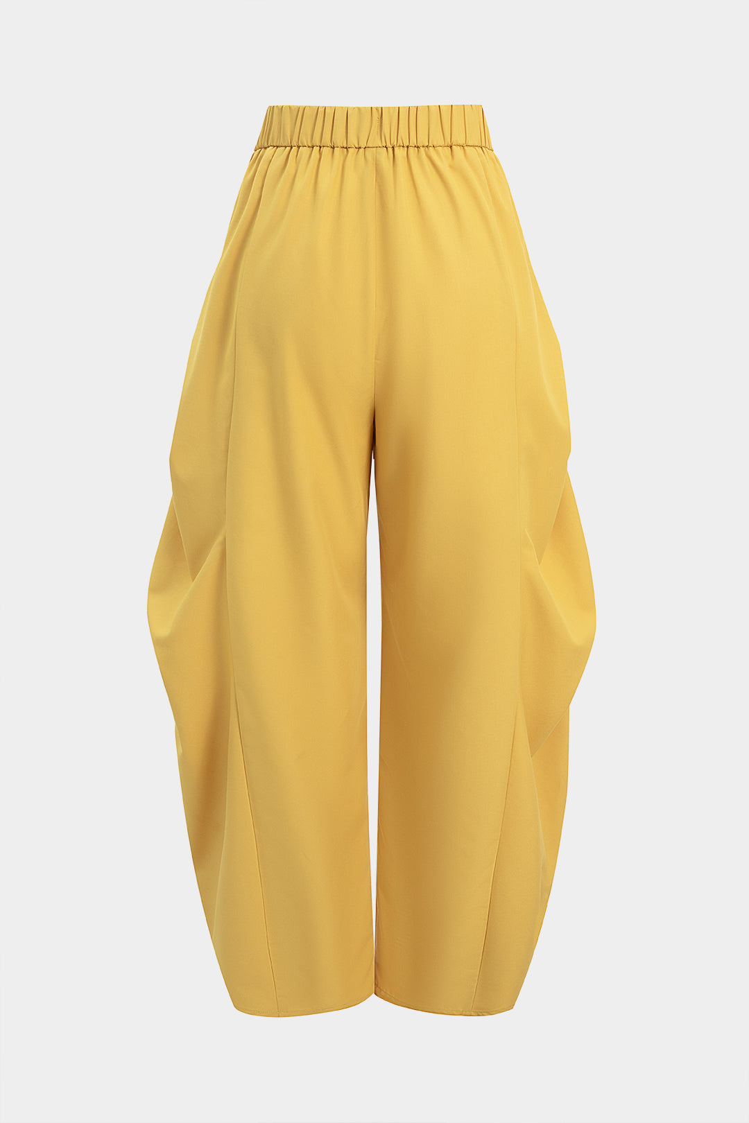 Einfarbige geraffte Barrel Pants