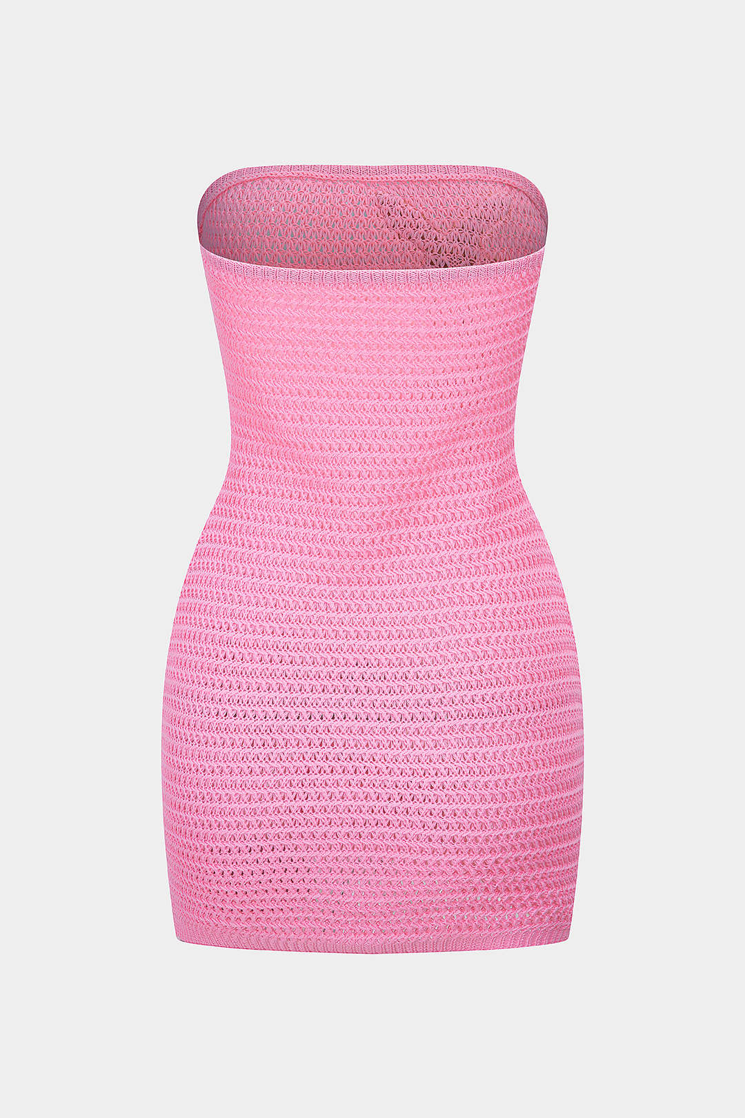 Mini-robe bustier sans manches en maille à motifs floraux contrastants