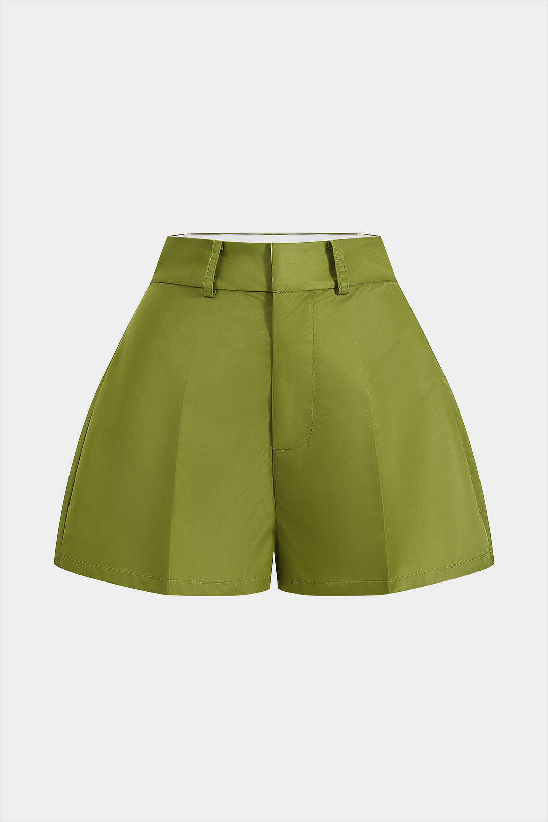 High-Waist-Shorts mit Raffung